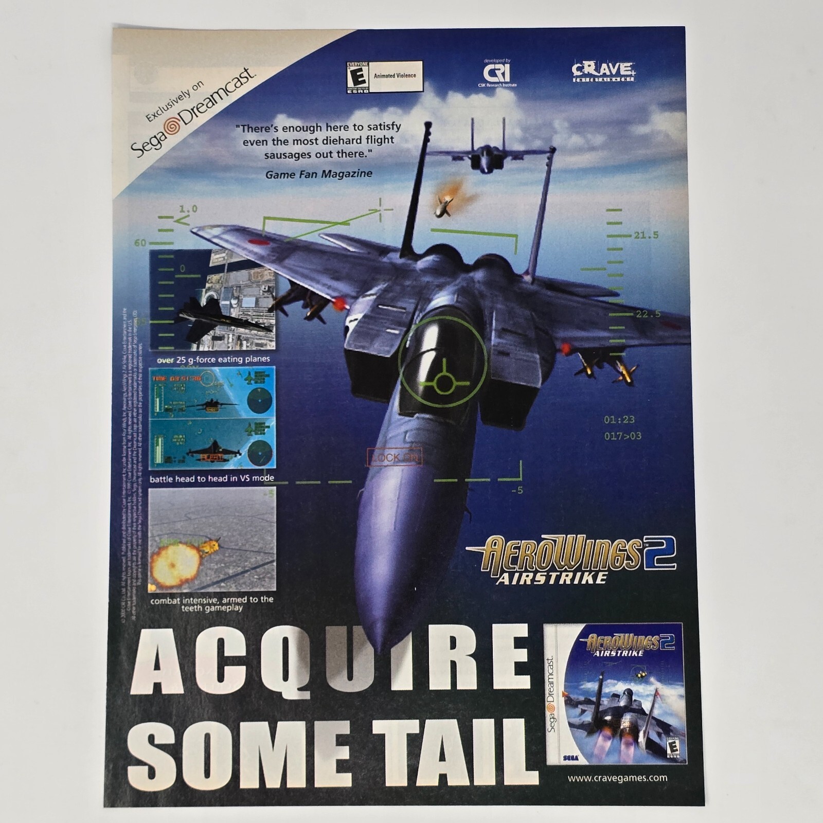 AeroWings 2 Airstrike Sega Dreamcast Acquire Print Ad/Poster Official Promo Art