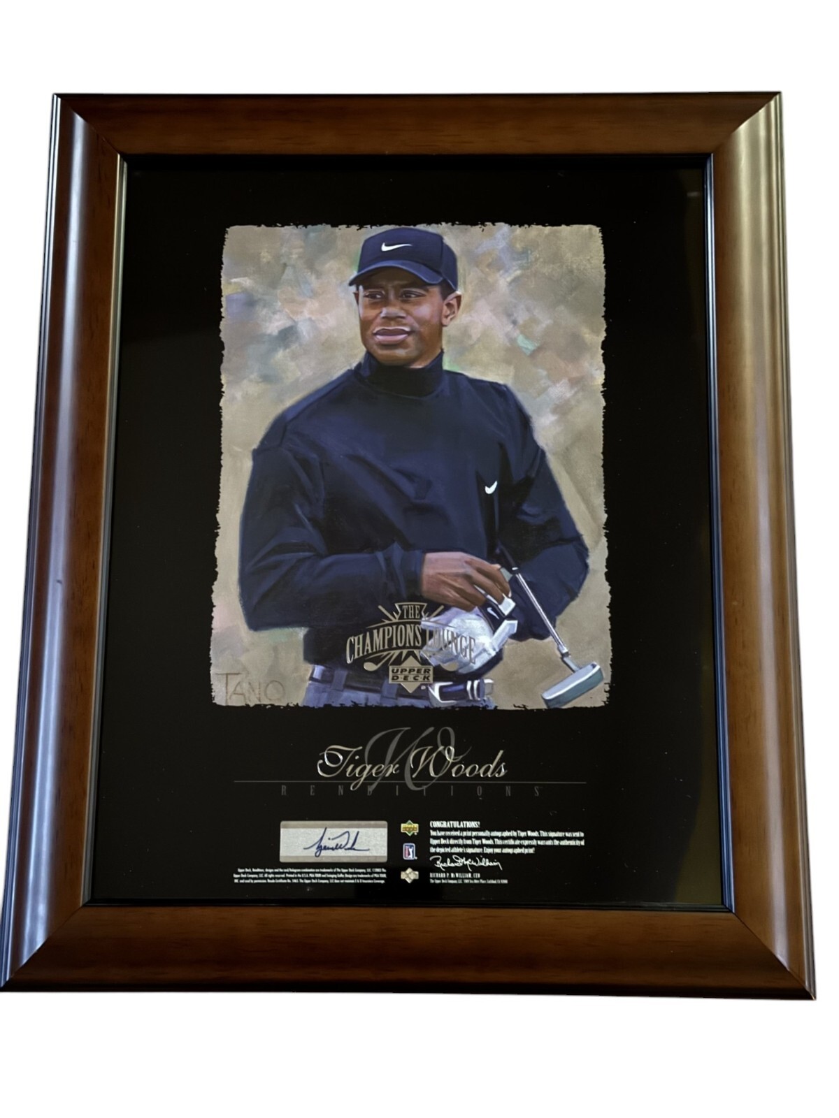 Tiger Woods PGA Masters Champ Upper Deck Renditions Signed Autograph Photo UDA