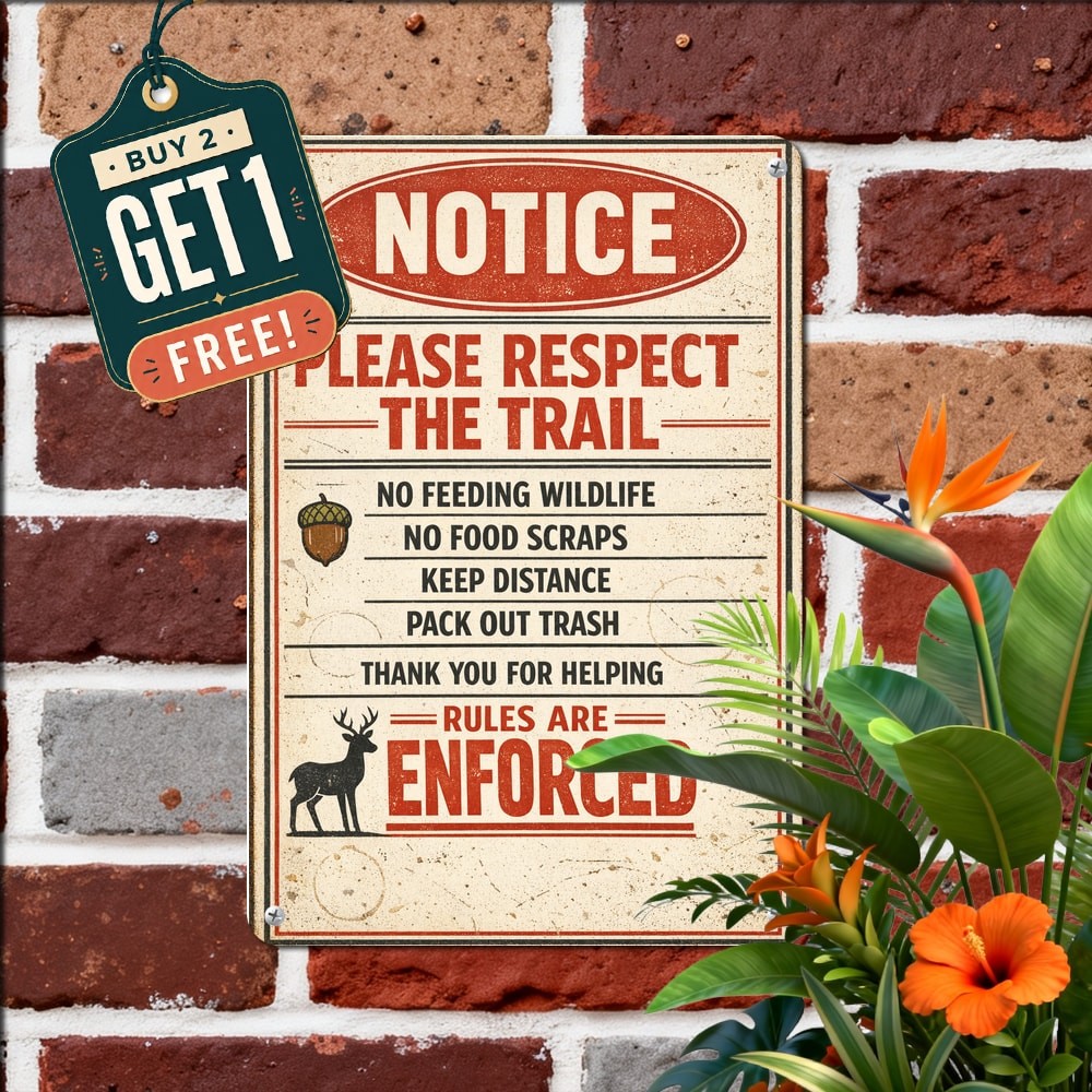 Warning Baiting Deer Is Illegal Hunting Sign Forest Wildlife Metal Plaque