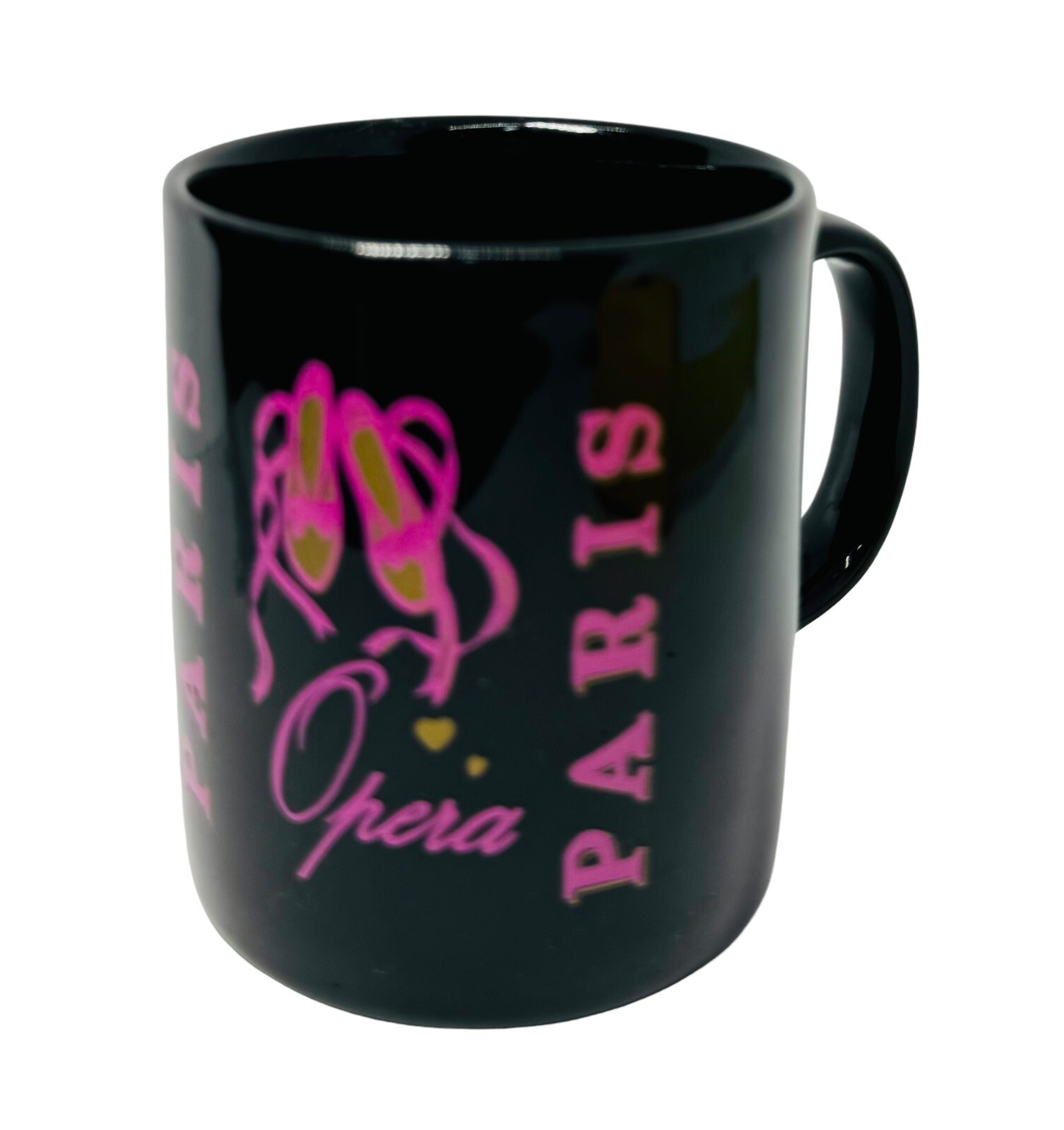 Paris Opera Kilncraft 12 oz. Coffee Tea Mug Pink on Black Ballet Shoes Very good