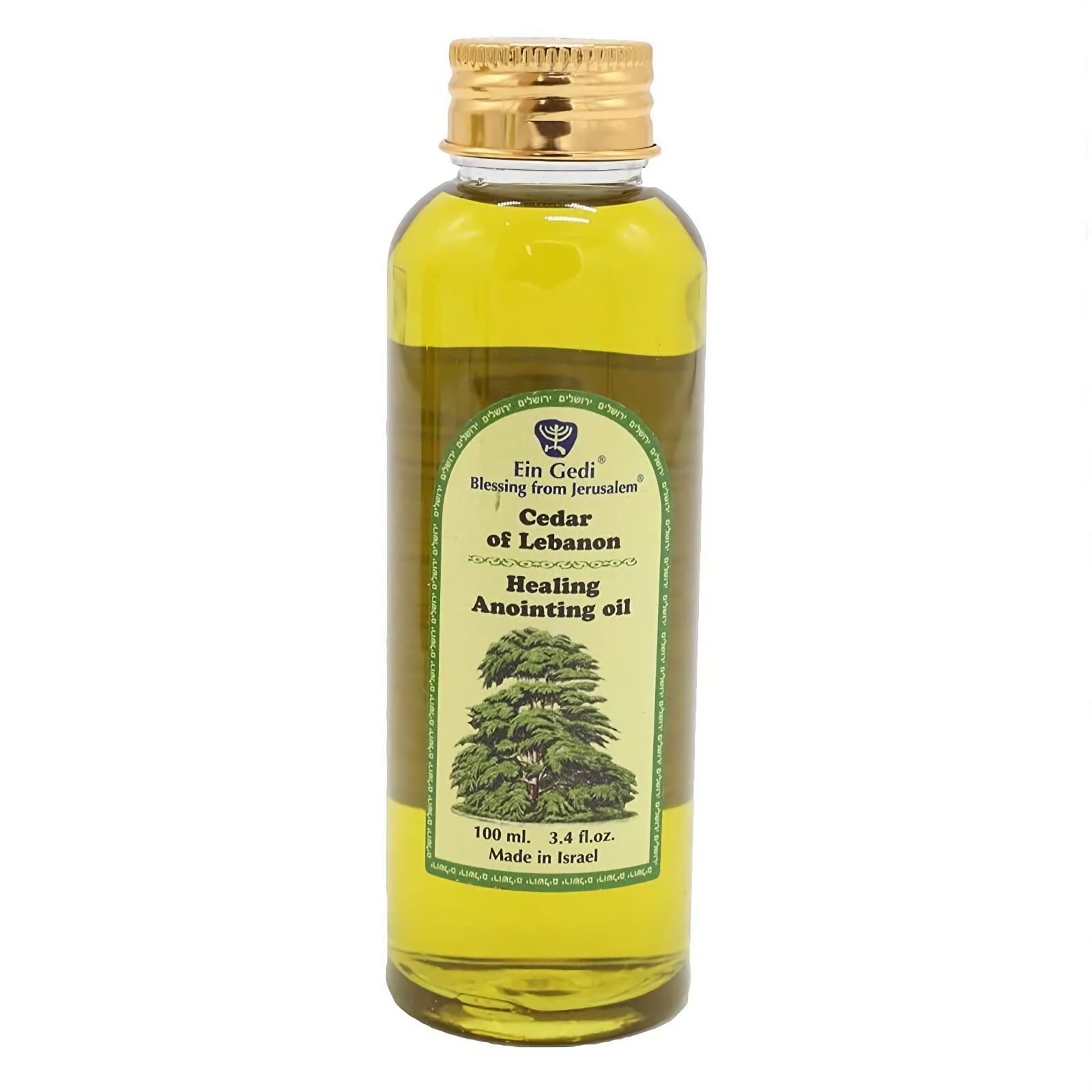 Cedar of Lebanon Anointing Holy Oil Bottle 3.4 fl.oz / 100 ml. Holy Jerusalem