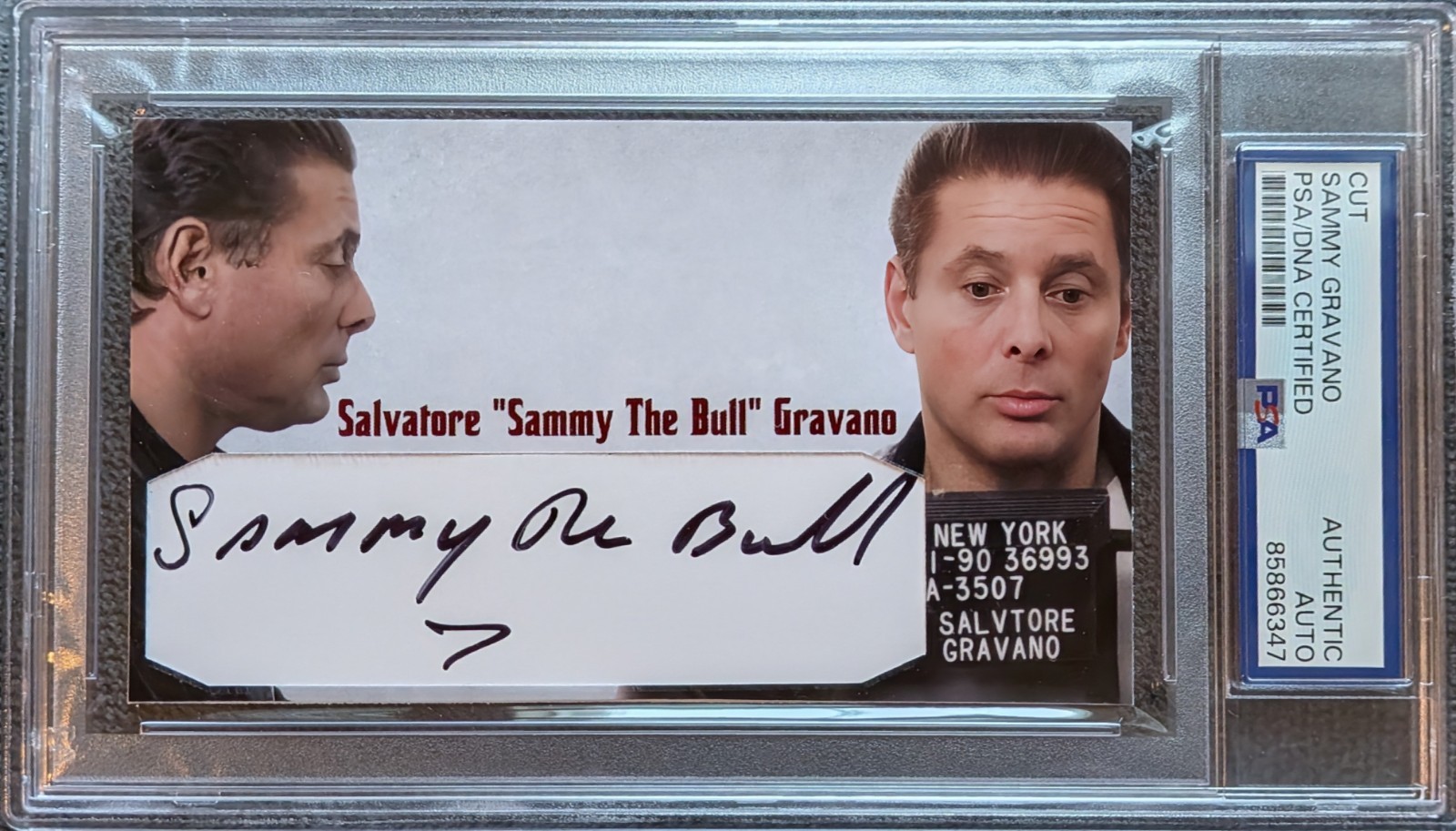 Sammy The Bull Signed 3x5 Custom Cut Autograph PSA DNA Mafia Mob Gotti Hitman
