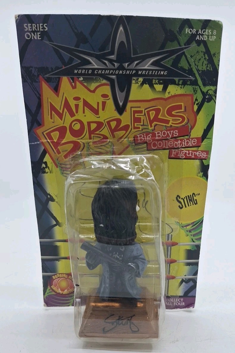 Vintage WCW Wrestling Sting Mini Bobbers Bobblehead Hand Painted WWF WWE