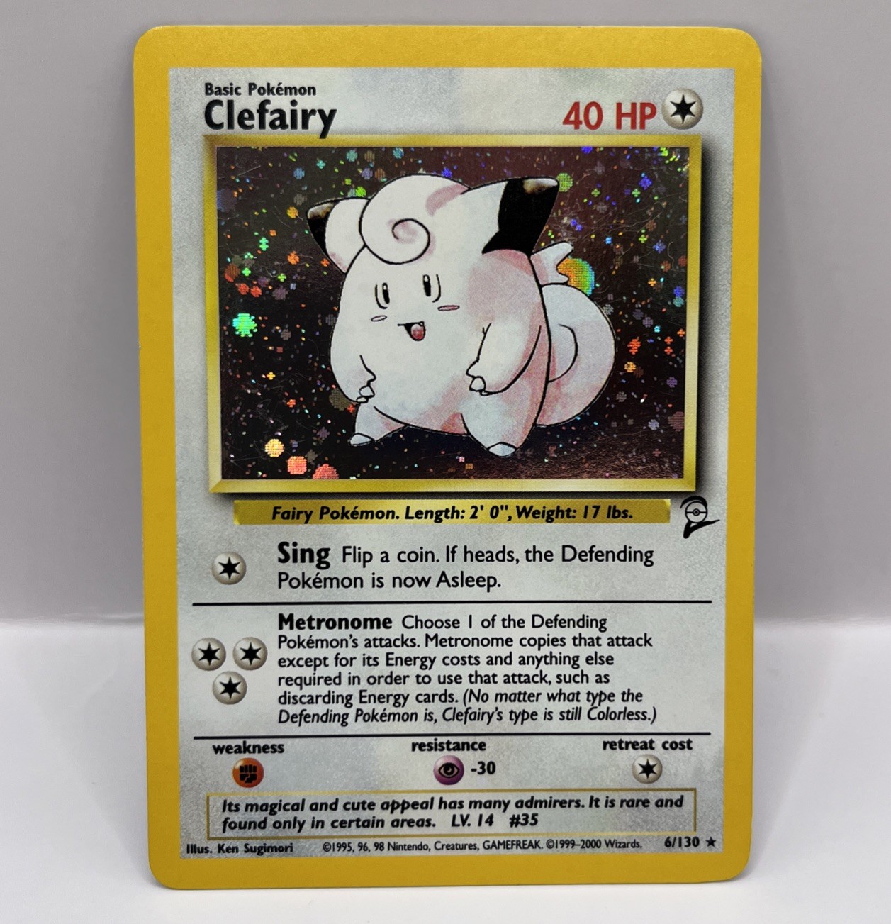 Clefairy 6/130 Base Set 2 Holo Vintage WOTC Pokemon Card LP +