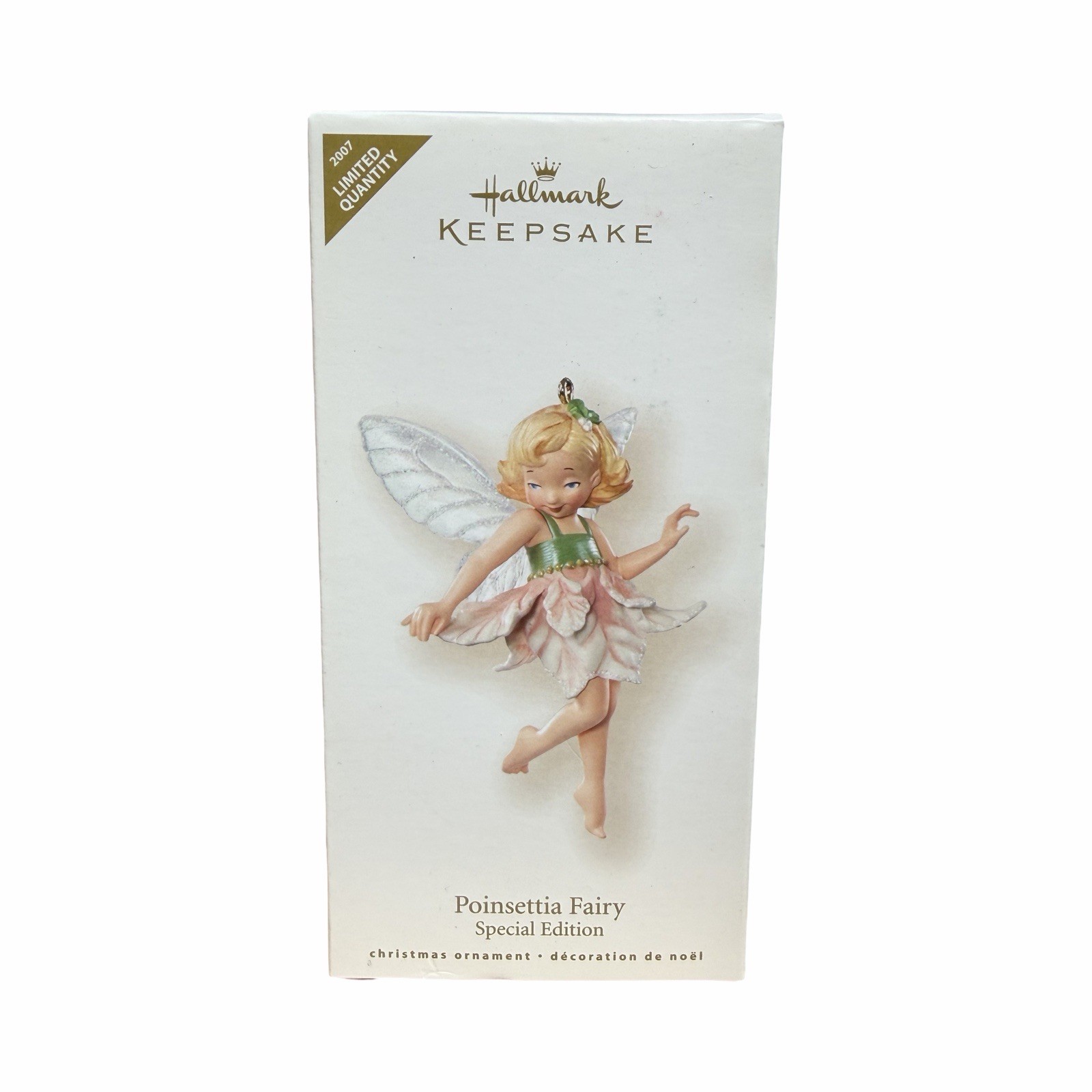 2007 Hallmark Repaint Fairy Messengers Poinsettia Fairy Special Edition Ornament