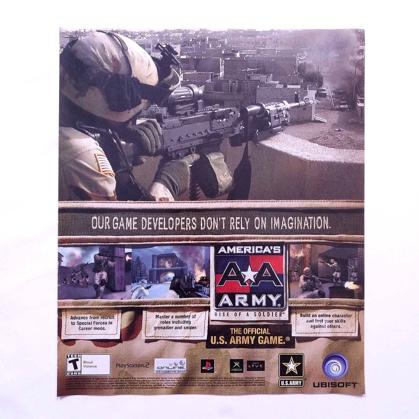 2005 America\'s Army Rise Of The Soldier Game Promo Vintage Print Ad - Wall Art