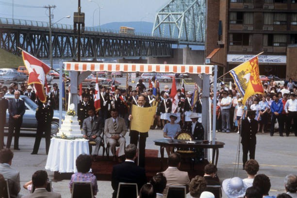 The Prince Princess of Wales listening to a speech of welcome when- Old Photo