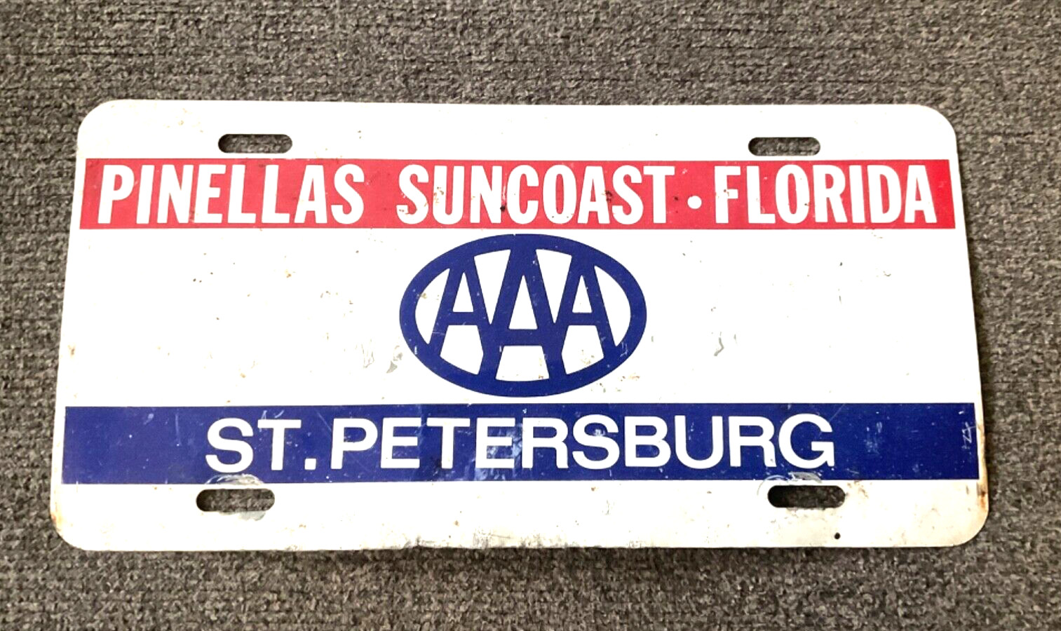 Rare Vintage AAA Pinellas Suncoast ST PETERSBURG FLORIDA License plate c