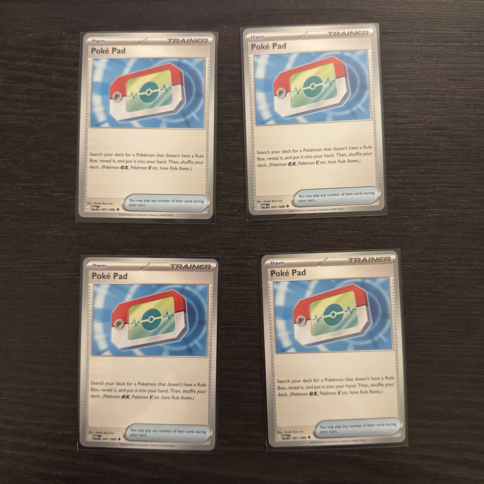 4x Poke Pad 081/088 Perfect Order Pokemon Playset