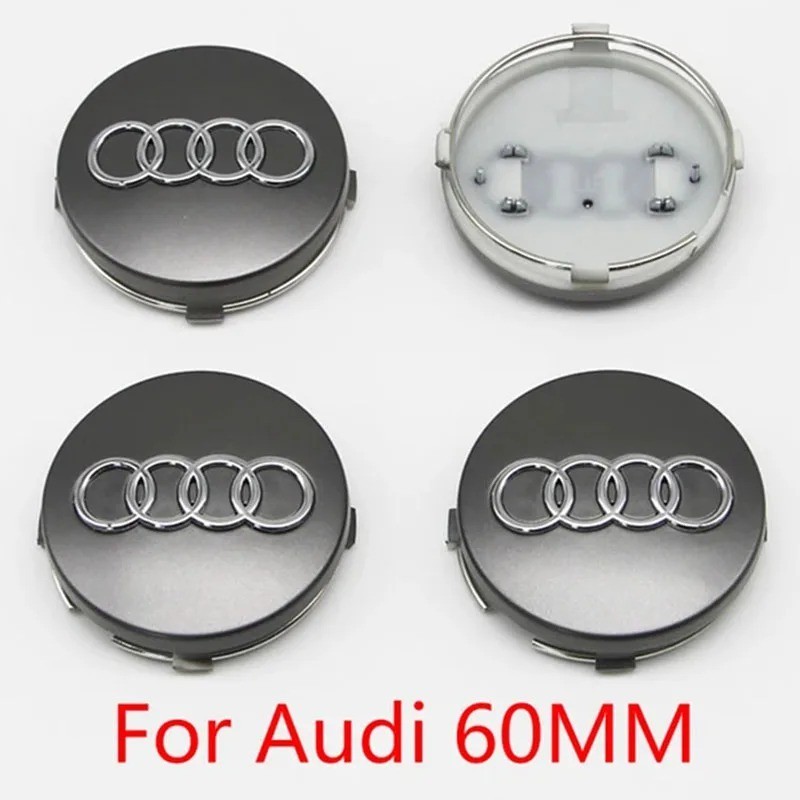 Audi Wheel Center Hub Cap Covers 60mm 61mm 68mm 69mm 77mm Set of 4 for A3 A4 A5