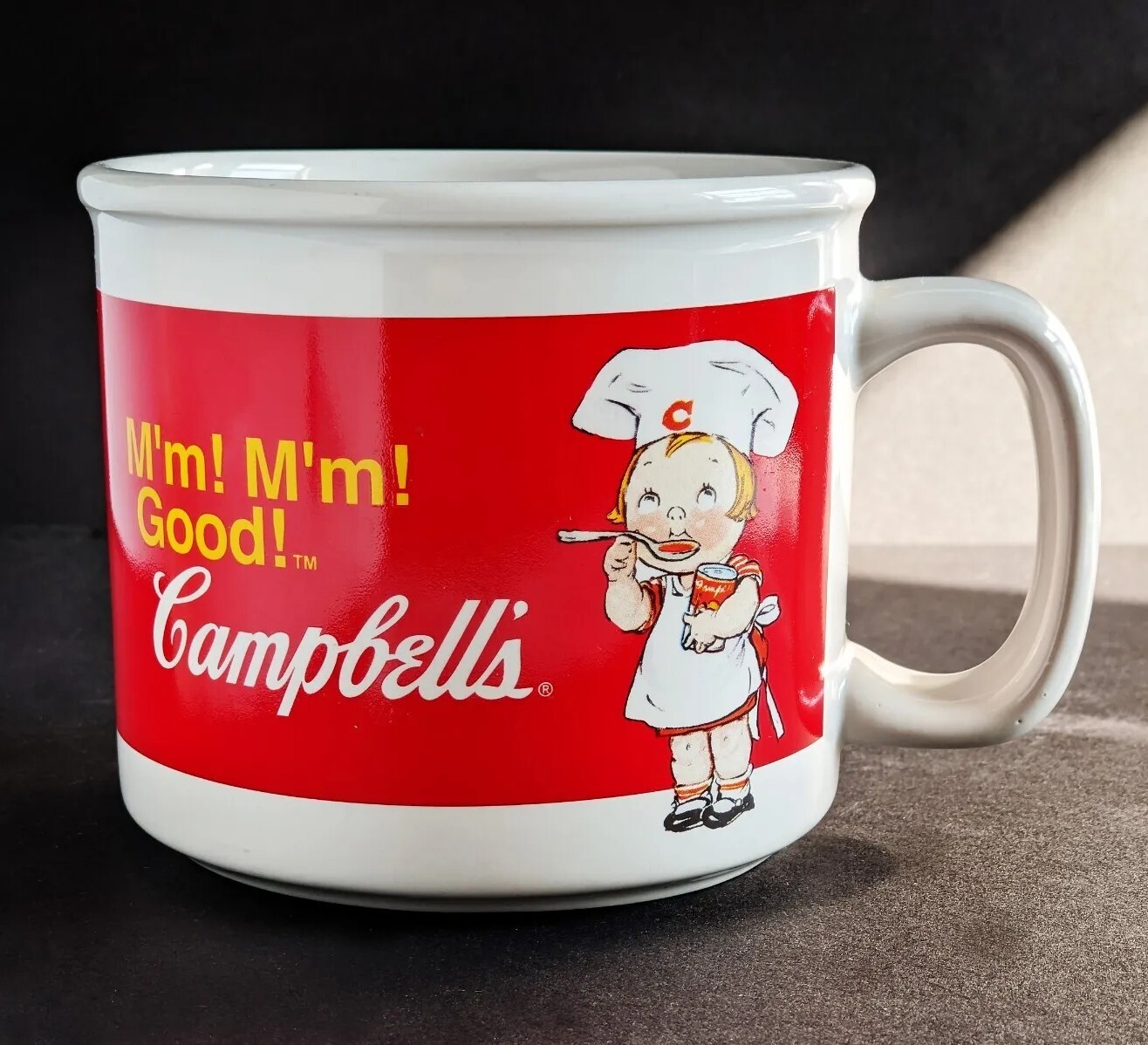 Vintage Campbells Soup Mug Kid Chefs Eating Carrying Utensils Good Condition