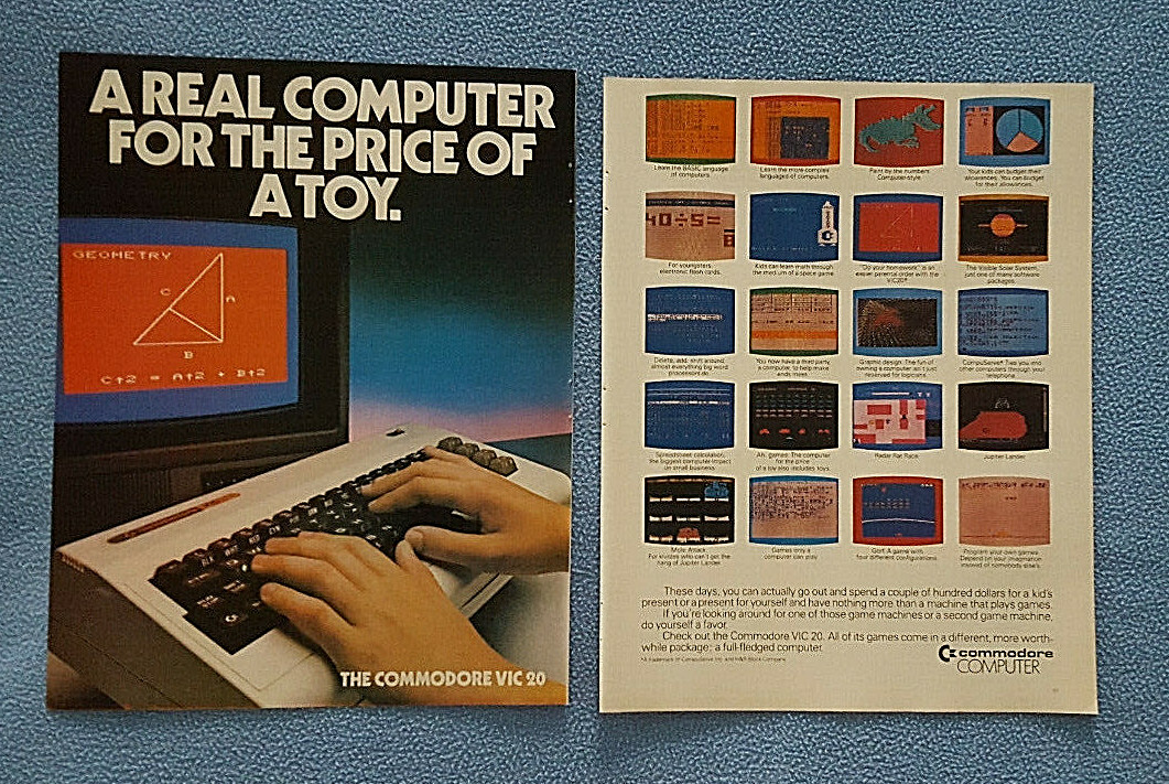 Vintage 1982 Commodore VIC 20 PC computer & games Print Ad