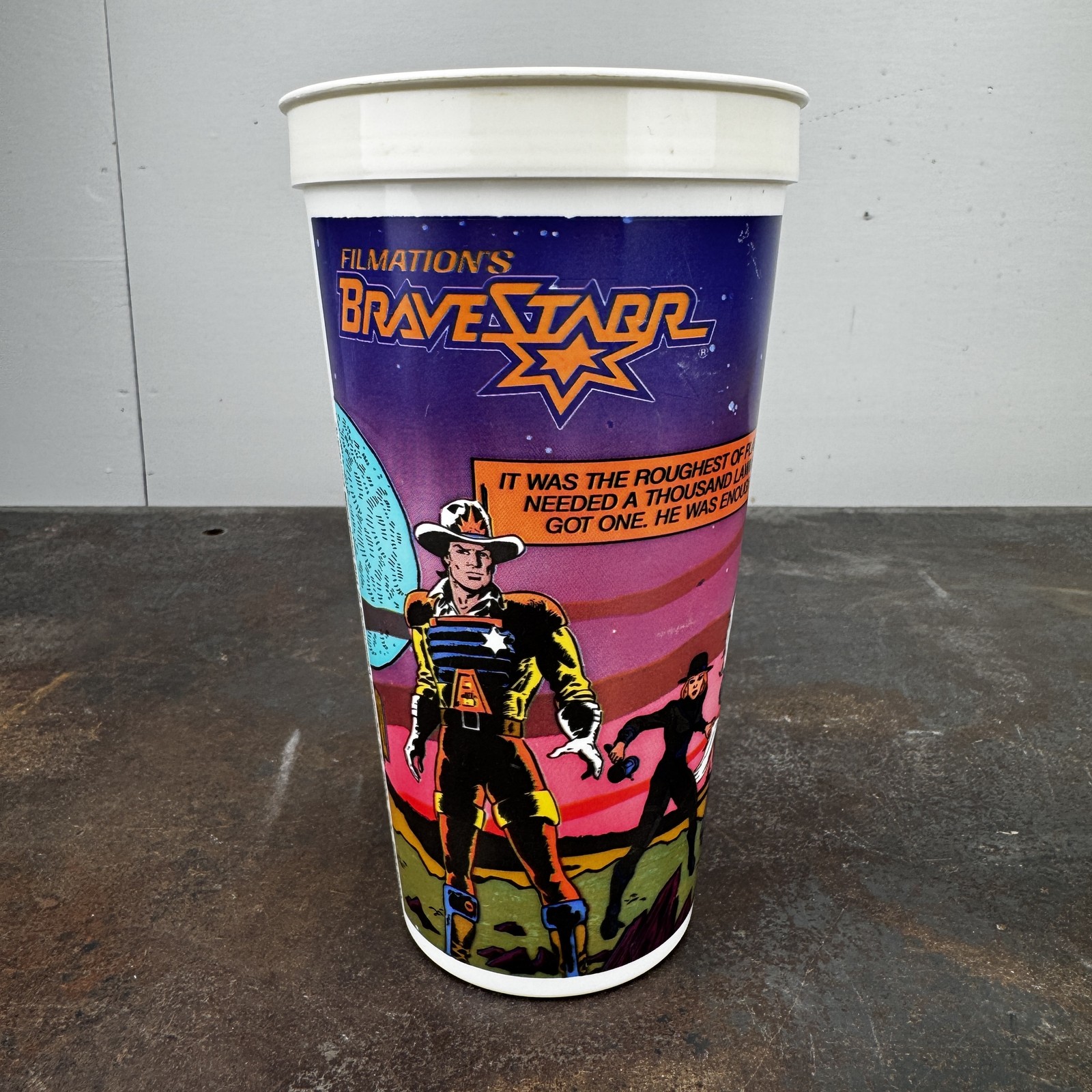 Vtg 1987 BRAVESTARR Filmation Coca Cola / ICEE Plastic Cup K Mart - Animation