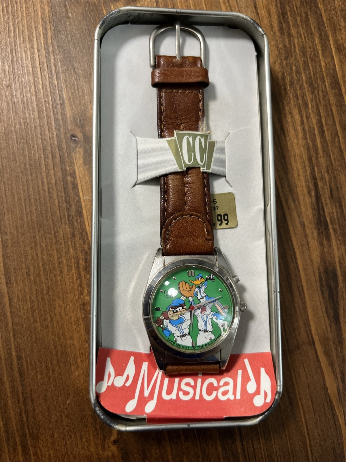 Looney Toons 1994 Vintage Armitron Watch - Buggs Taz Daffy -Musical - Baseball