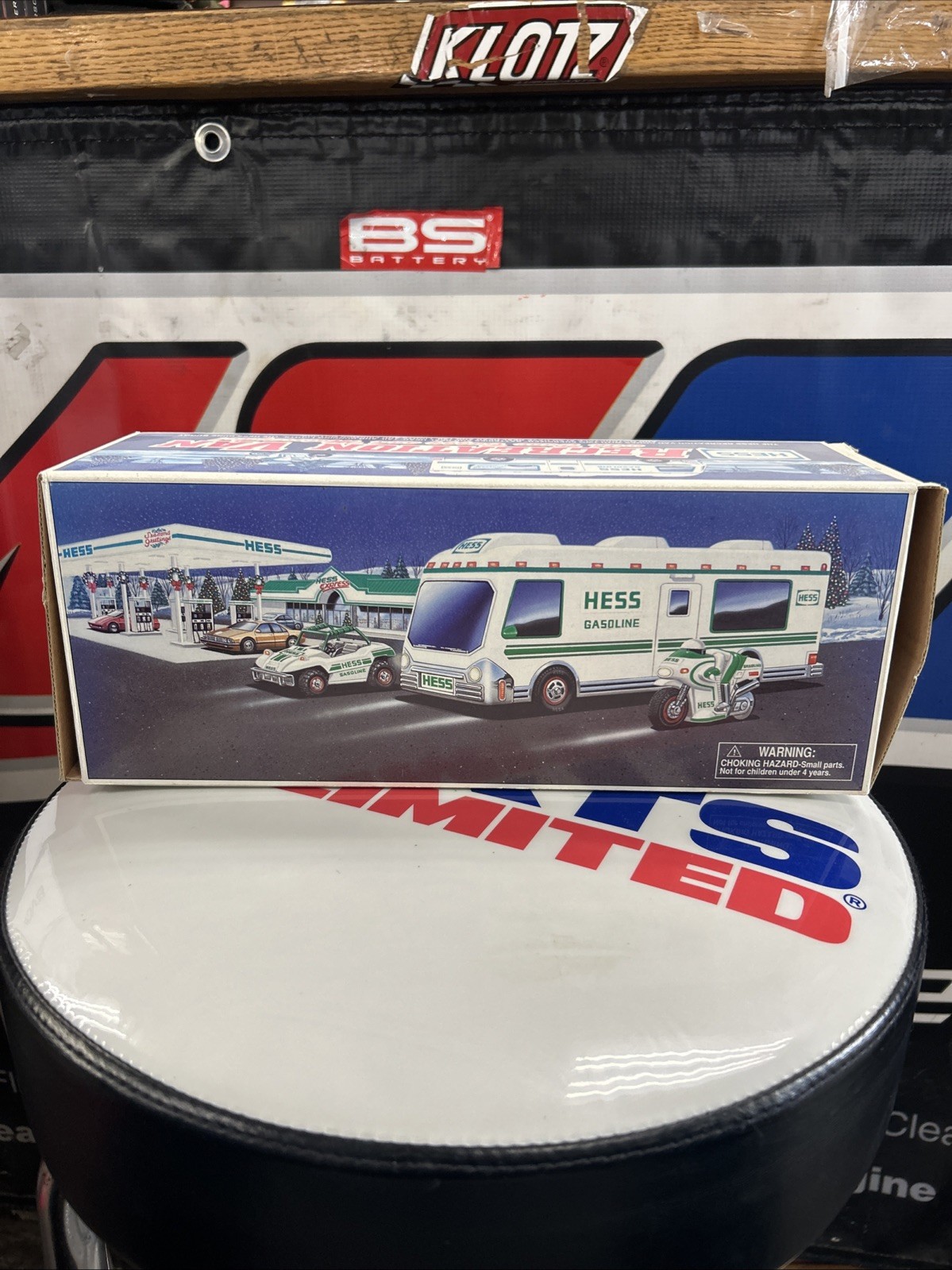 1998 Hess Recreation Van toy set, which includes a dune buggy and a motorcycle.