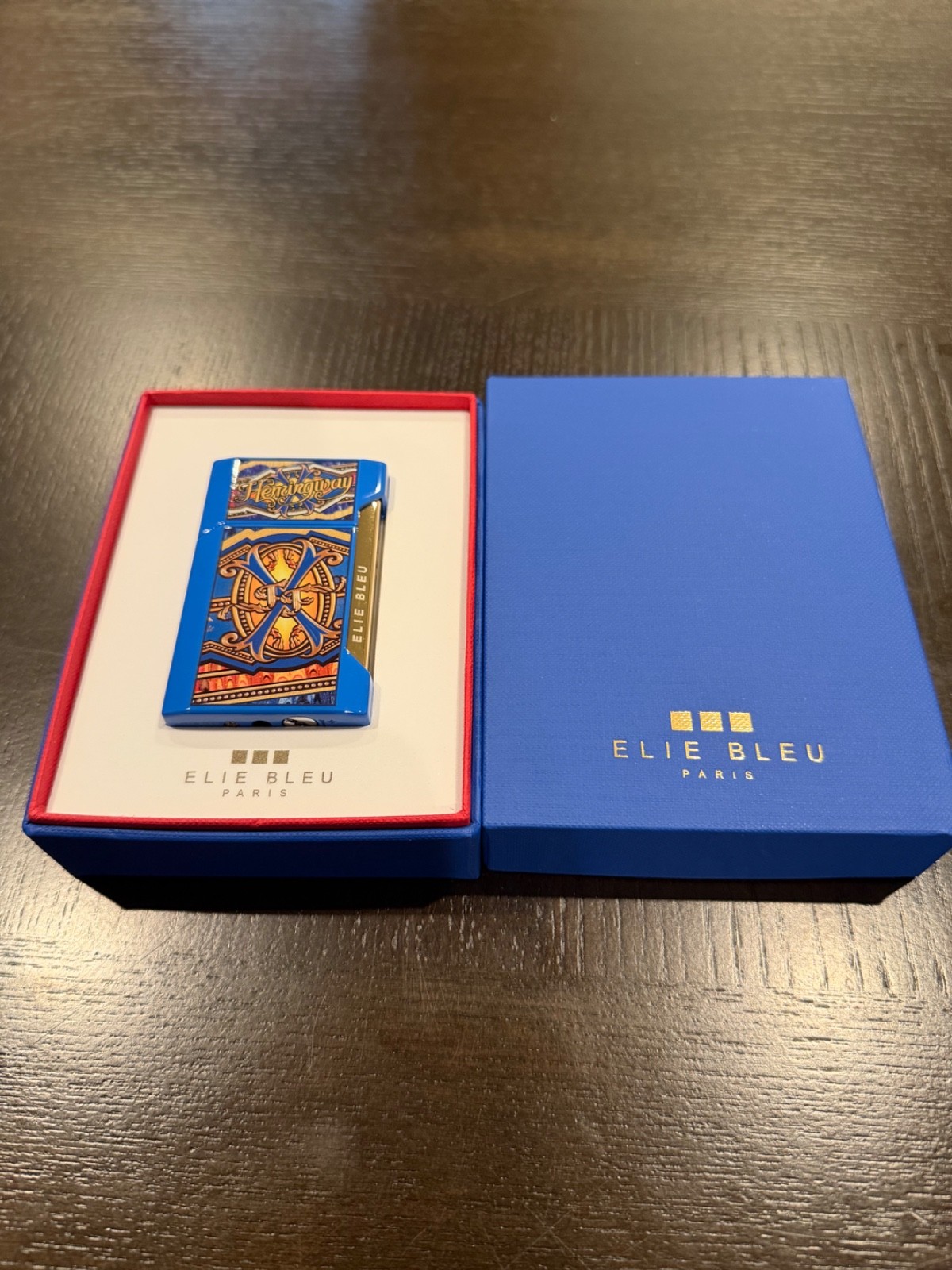 Elie Bleu Jet Flame Lighter Blue Hemingway by Opus X, EBJ12273, New In Box LTD