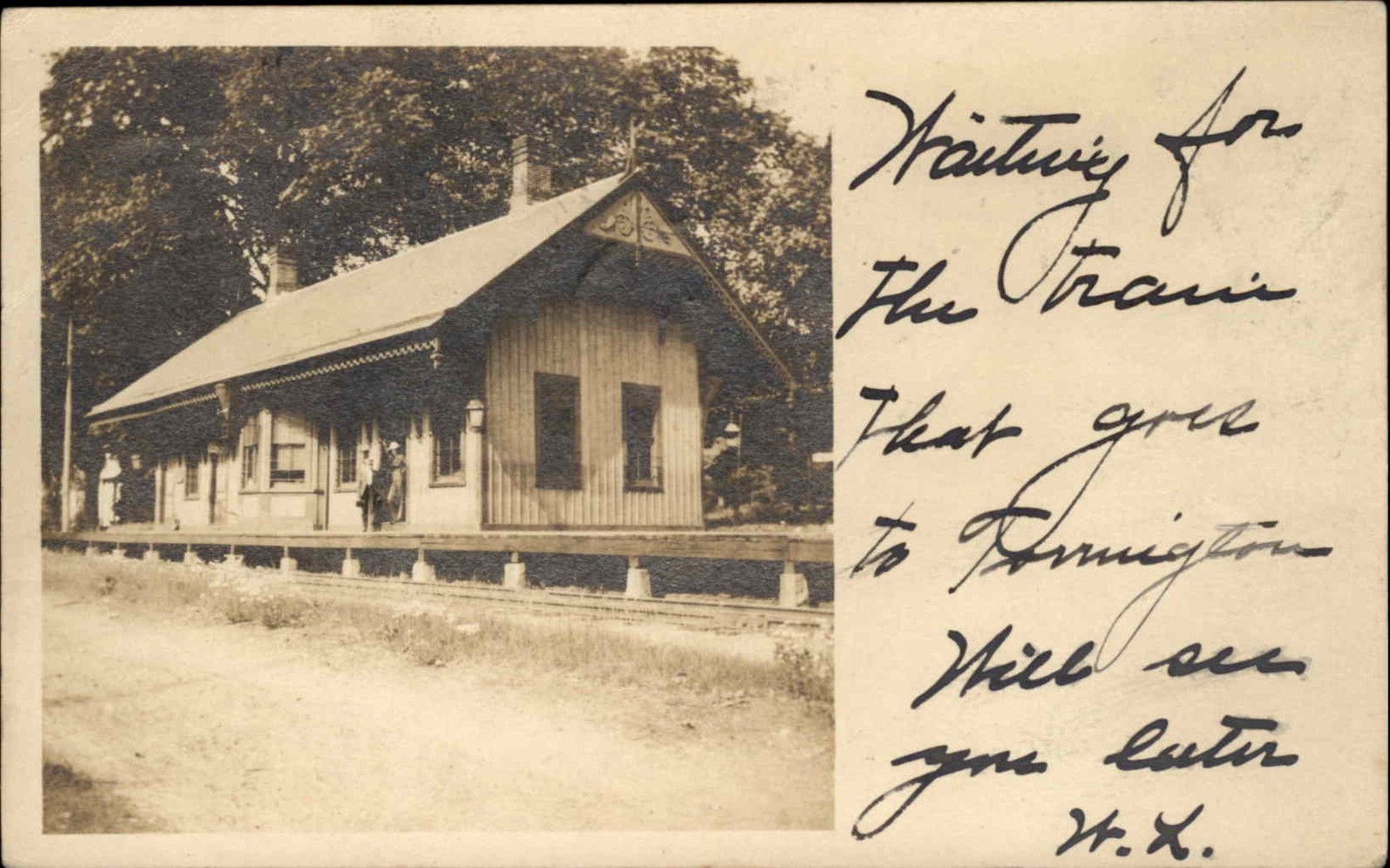 Cornwall Connecticut CT Train Station Depot c1905 Real Photo Vintage Postcard