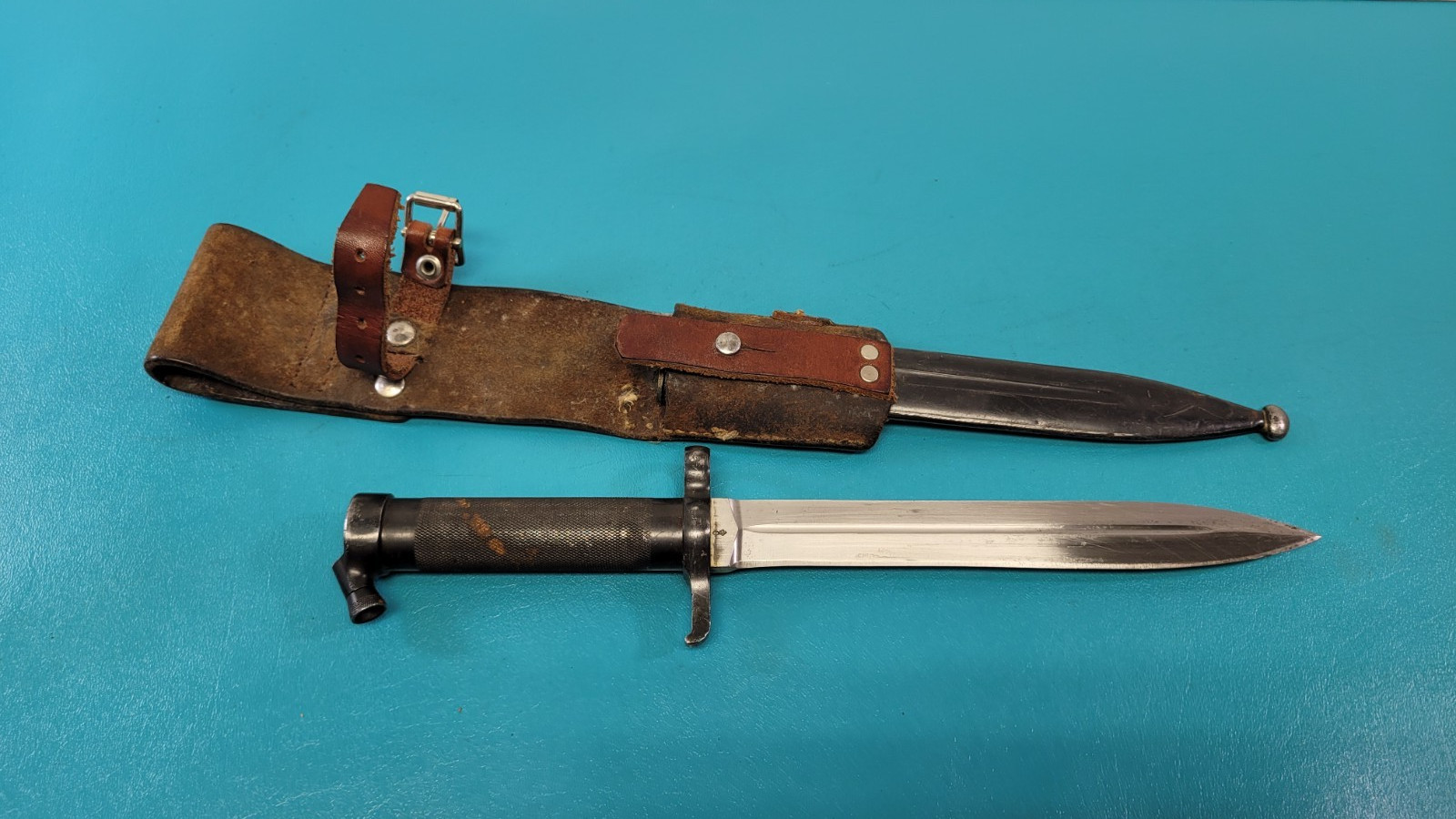 Antique Swedish Model 1896 Rifle Bayonet Knife + Scabbard & Frog TR867