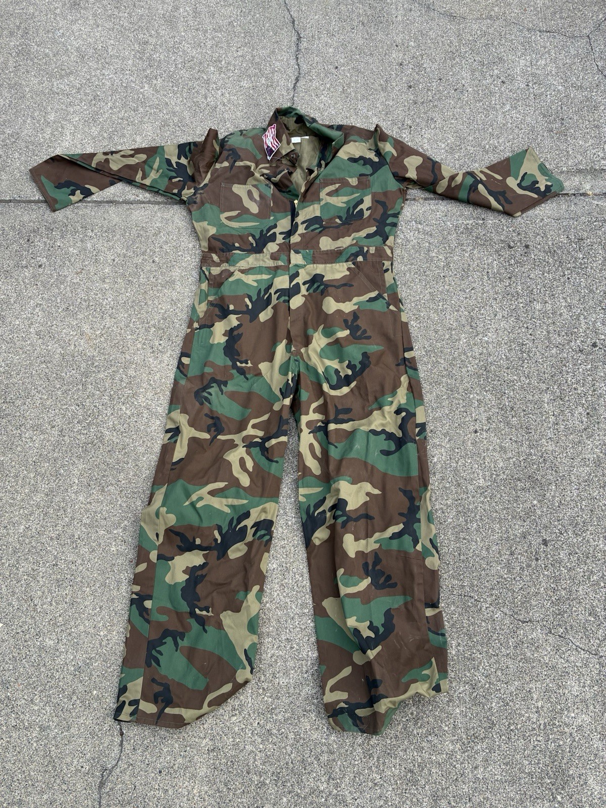 Rothco Flight Suit Coveralls Camouflage Men's Large Camo Woodland NWT