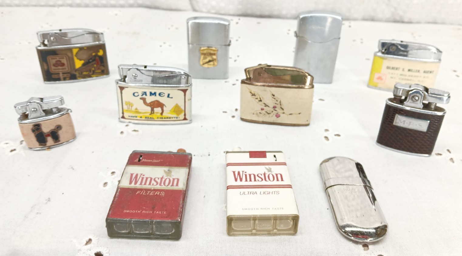 11 VINTAGE ADVERTISING NOS TULLIBEE LIGHTER RONSON ROLEX PENQUIN 