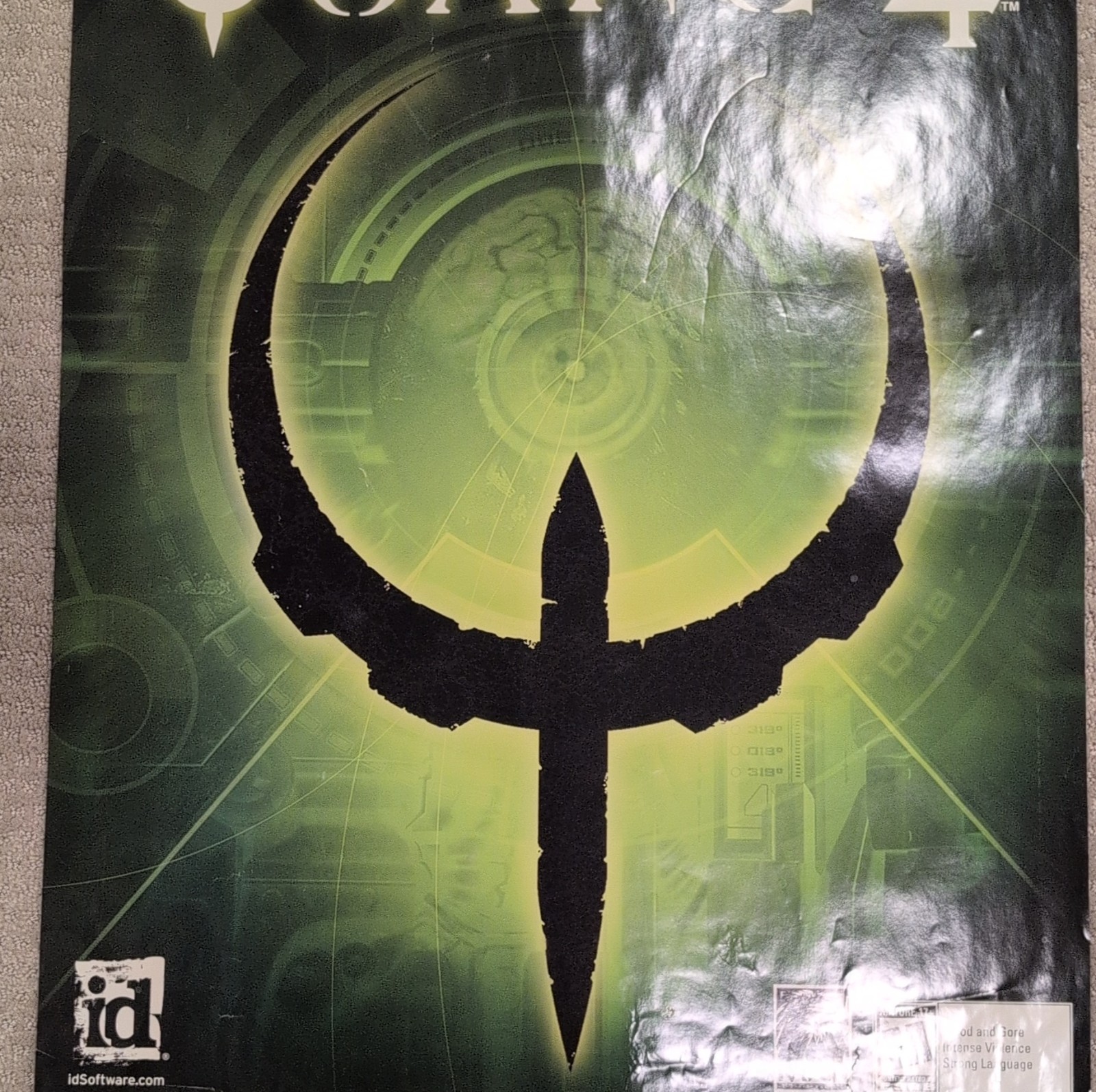 id Software Quake 4 Video Game Advertising Poster Green Black Collectible