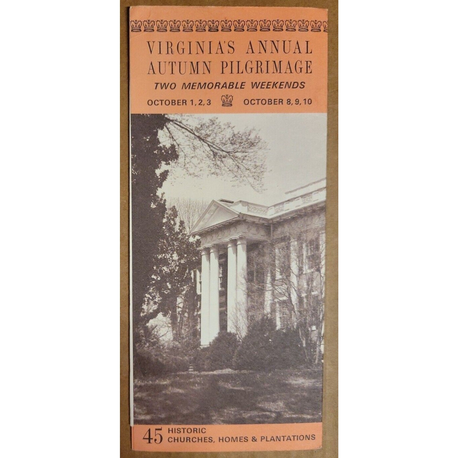 Vintage 1965 - Virginia\'s Annual Autumn Pilgrimage - Tourist Brochure