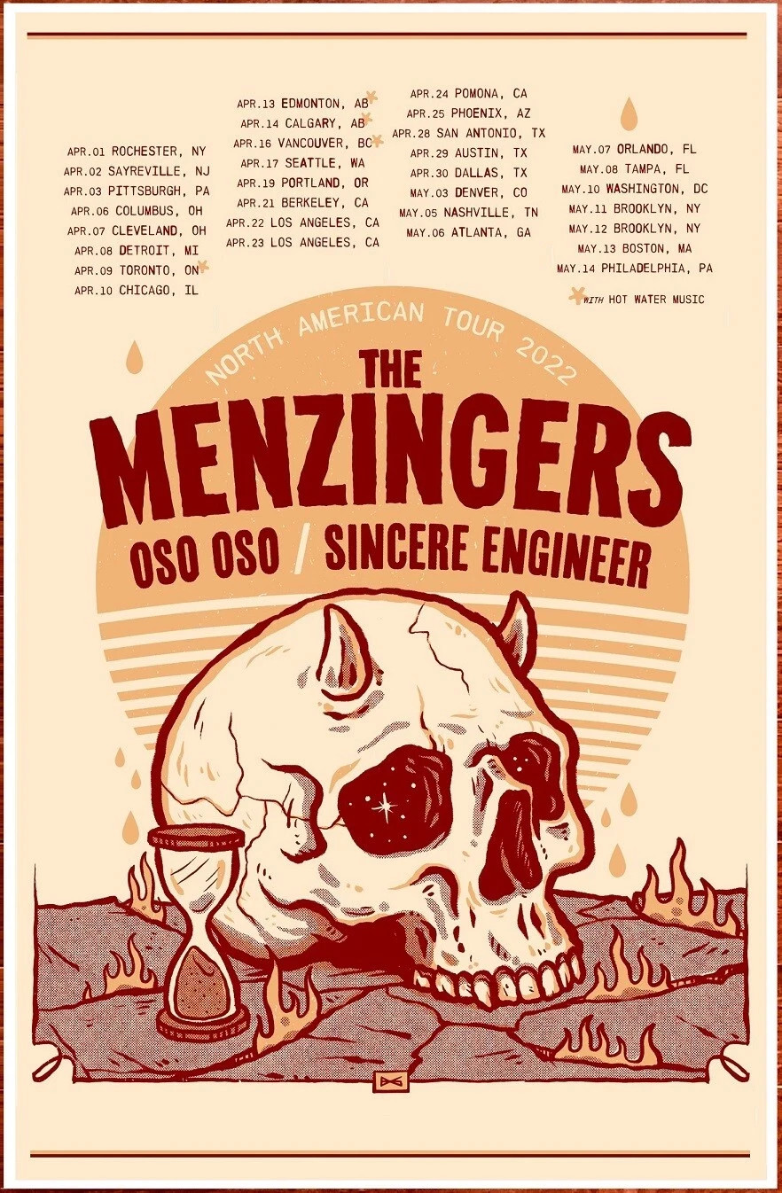 THE MENZINGERS OSO OSO SINCERE ENGINEER Tour 2022 POSTER | FRAME & SIZE OPTION