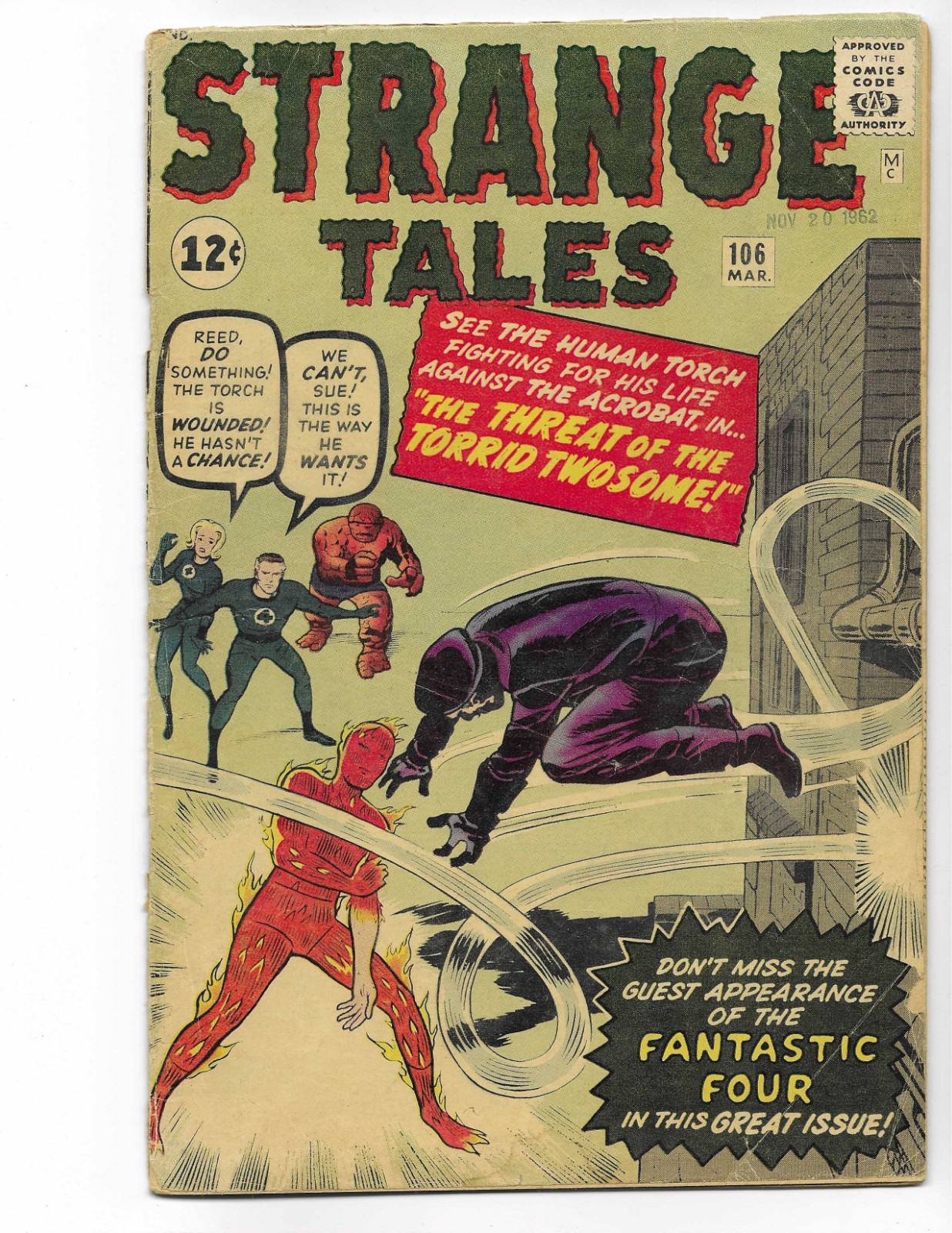Strange Tales 106 1963 Marvel Comics G/VG 3.0 Human Torch Thing Mister Fantastic
