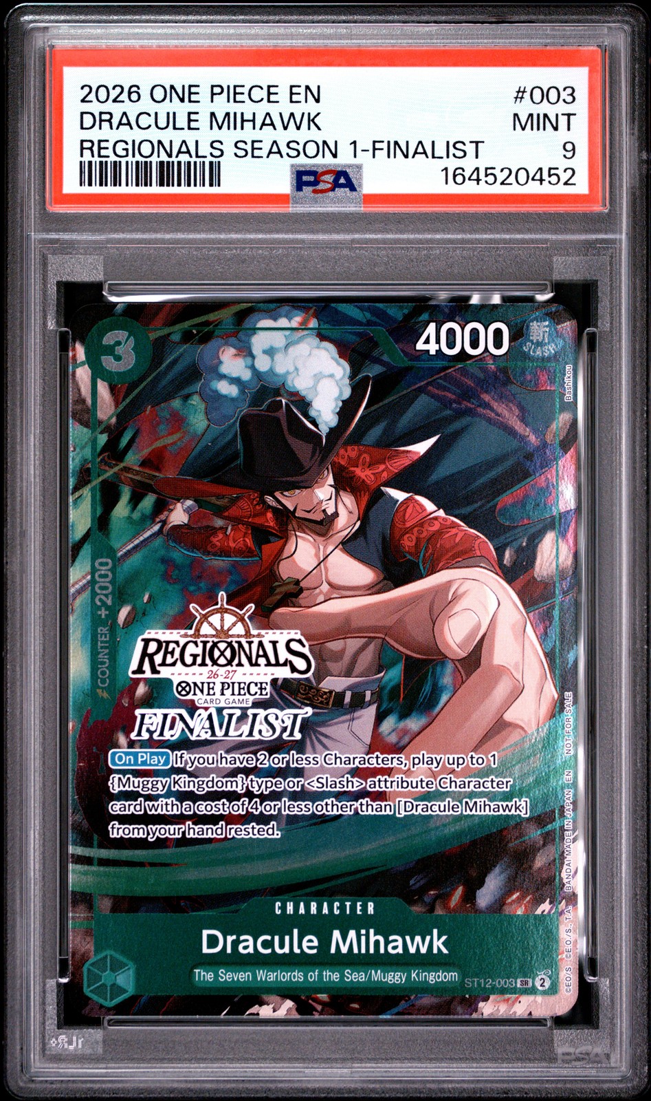 Dracule Mihawk 003 Finalist One Piece PSA 9