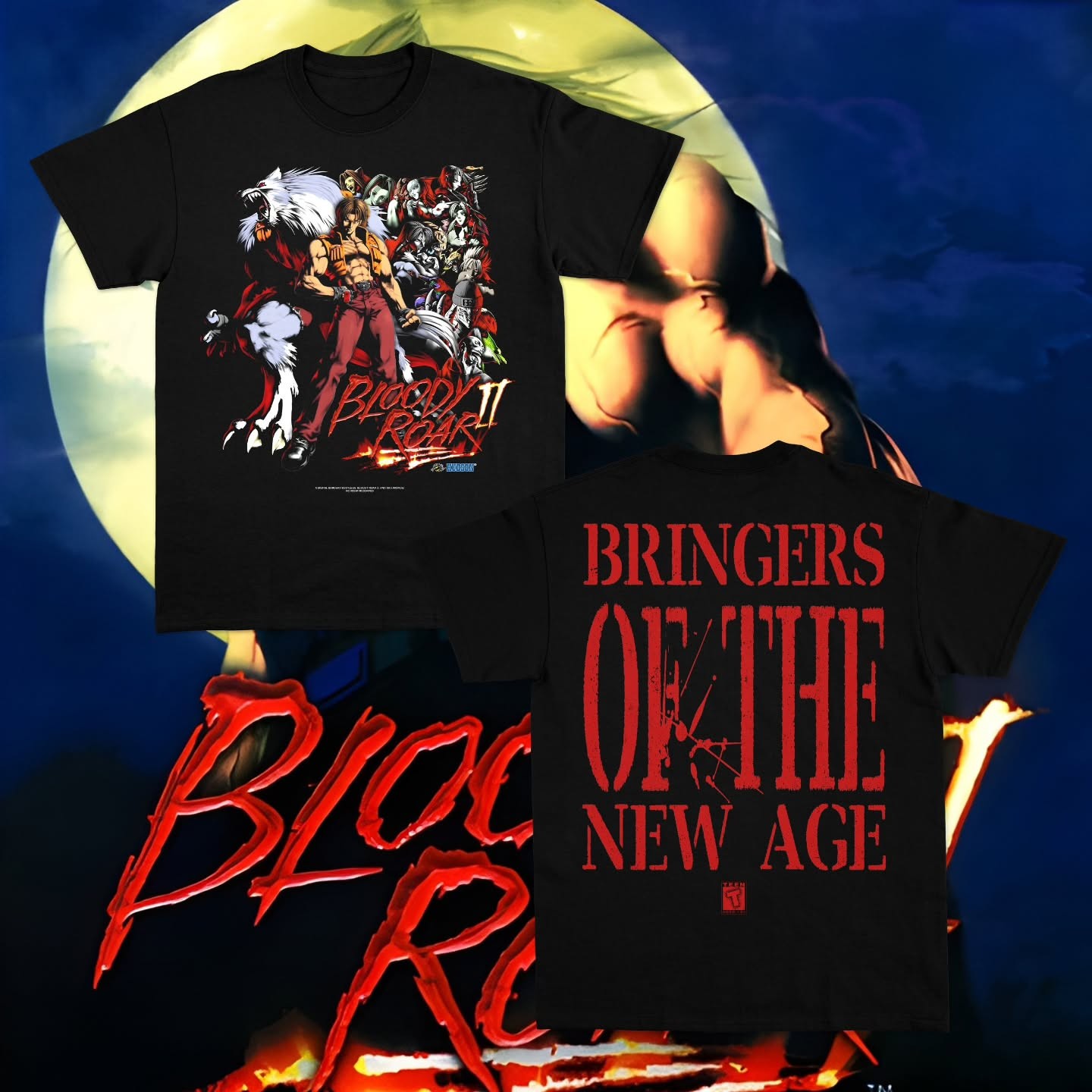 Monarch Wear Bloody Roar II T-Shirt Fighting Game Black