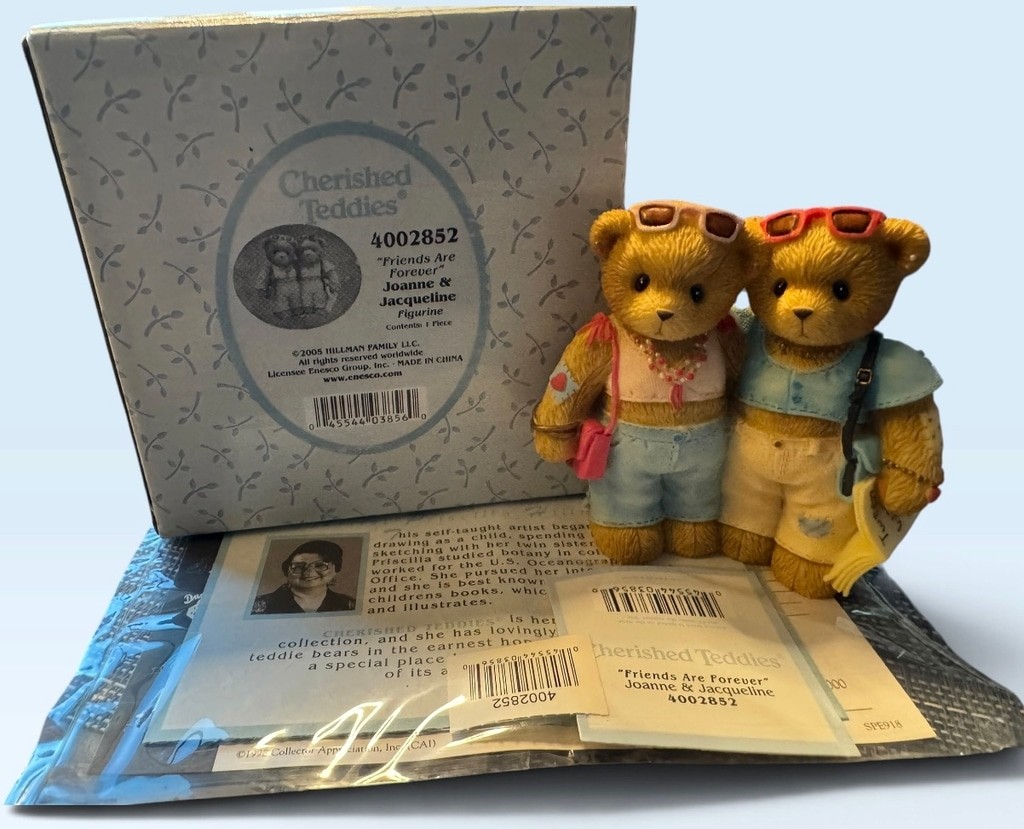 Cherished Teddies Joanne & Jacqueline Figurine Friends Are Forever #4002852