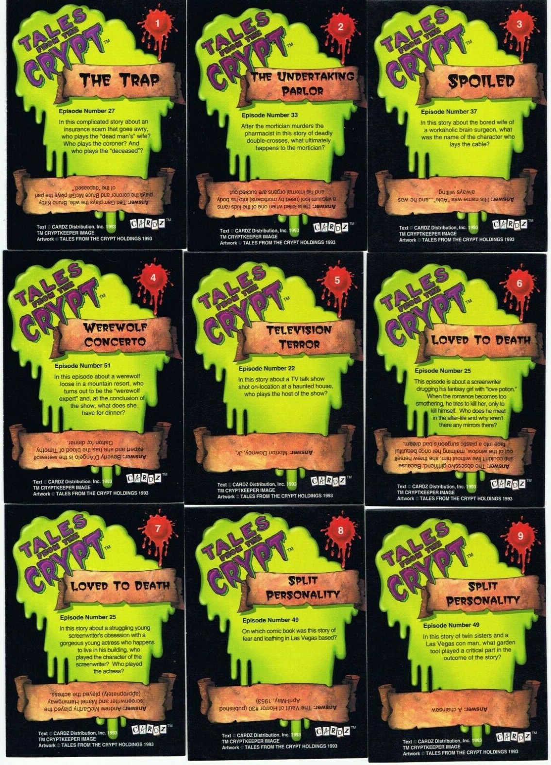Tales From the Crypt by Cardz in 1993. look at list. Cards $1+discounts+Inserts