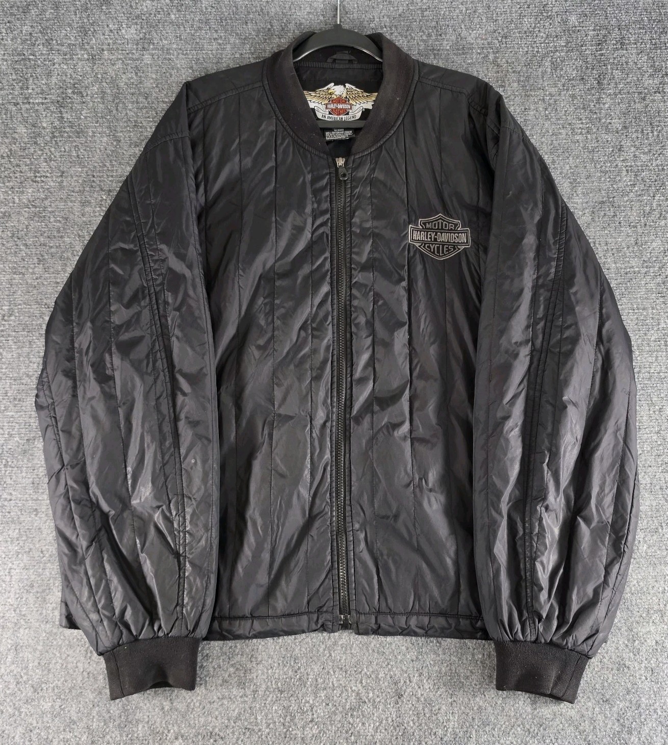 Harley-Davidson An American Legend Black Nylon Bomber Jacket Men’s 2XL...