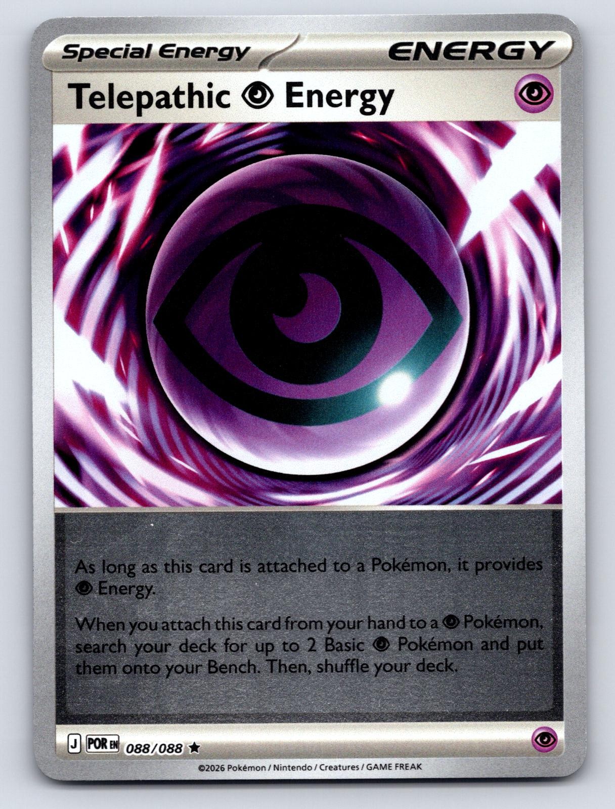 Telepathic Psychic Energy 088/088 Rare Perfect Order Pokemon Reverse Holo NM