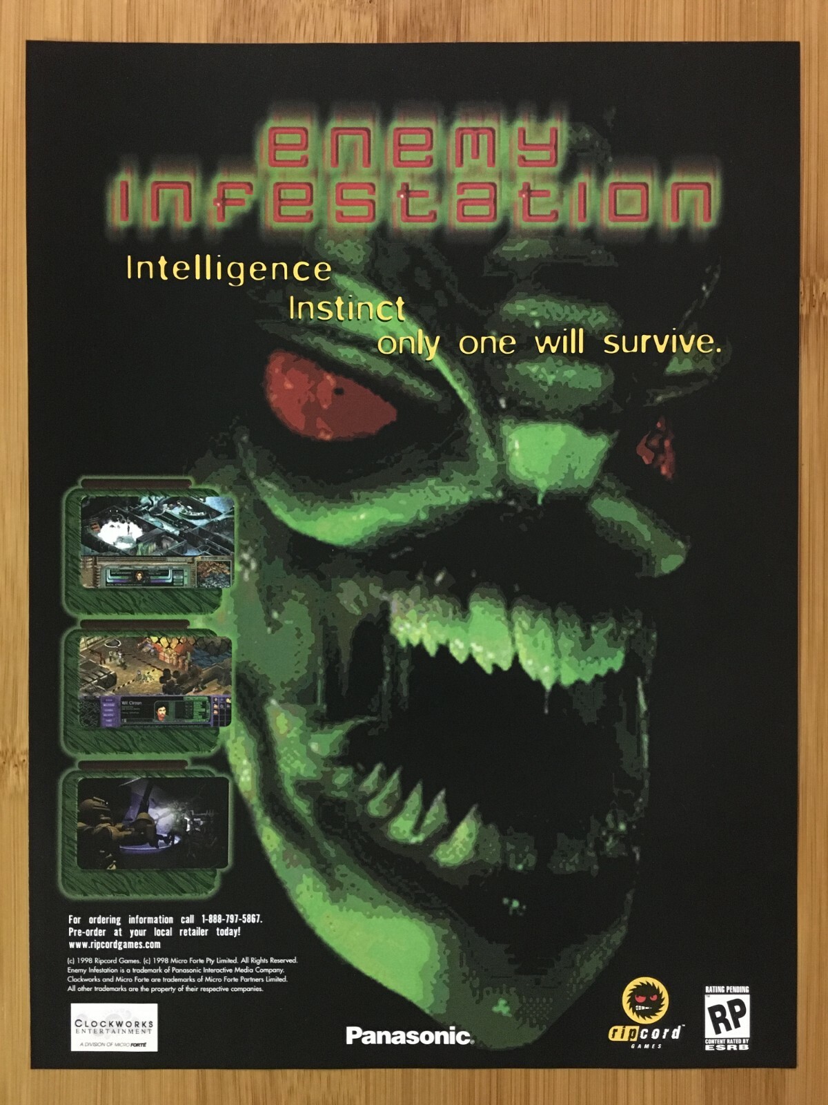 Enemy Infestation PC 1998 Vintage Print Ad/Poster Official Authentic Game Art