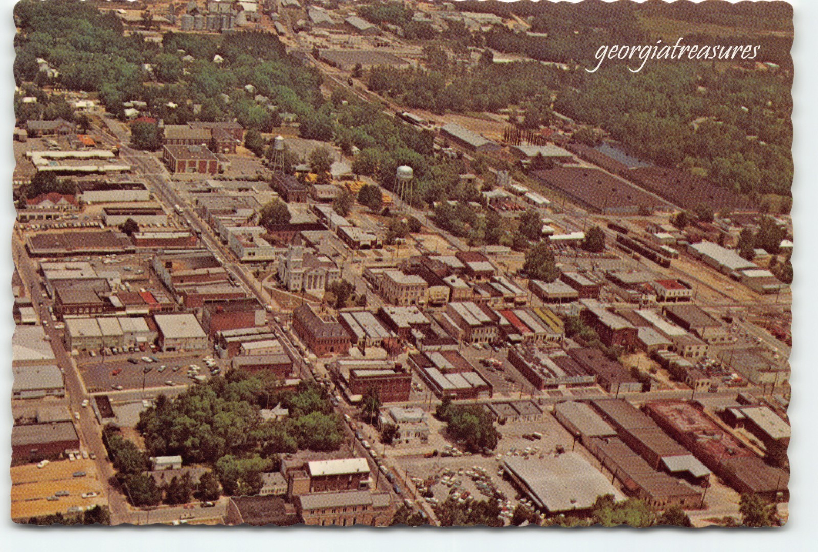 GA~GEORGIA~STATESBORO~AERIAL VIEW OF STATESBORO~1971 CONTINENTAL