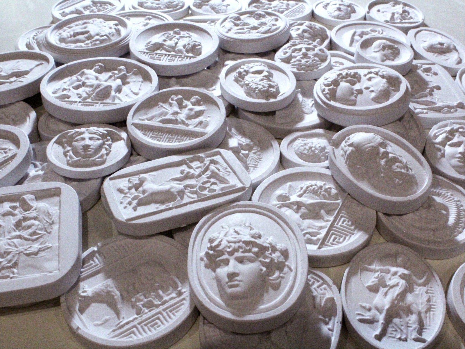 20 Mixed Grand Tour Plaster Intaglios Antique Cameo Traditional Home Wall Seal