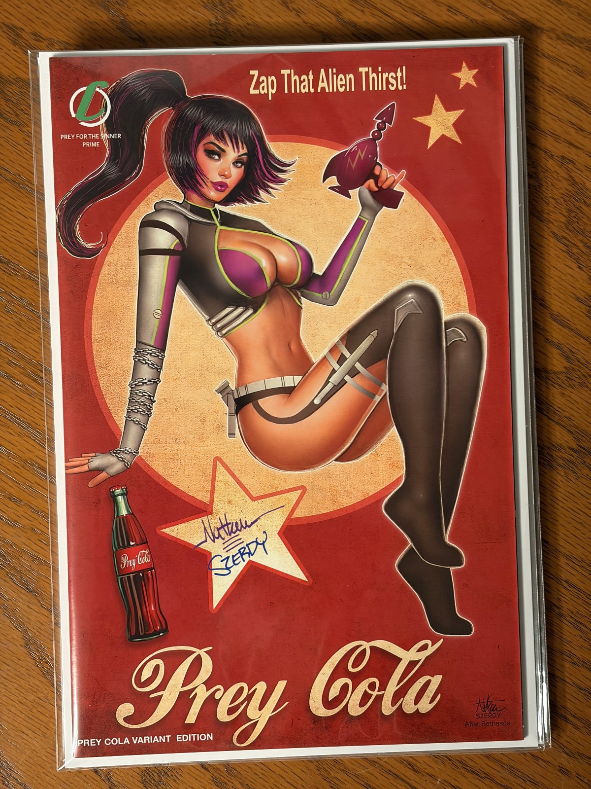 Prey for the Sinner FALLOUT Nuka Cola Homage SIGNED by Nathan Szerdy | Prey Cola