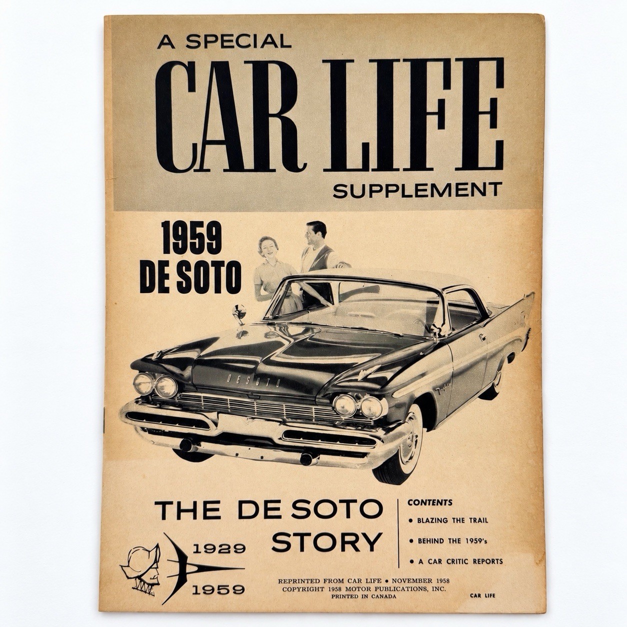 Vintage 1959 DeSoto Car Life Supplement Brochure The De Soto Story Chrysler Auto