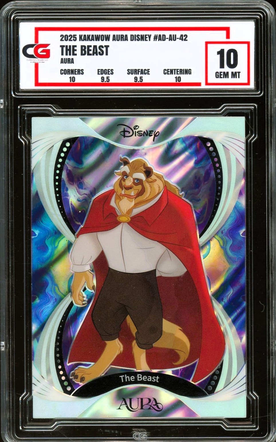 2025 Kakawow Aura Disney #42 AURA PRIZM REFRACTOR Beauty and the Beast CG 10 GEM