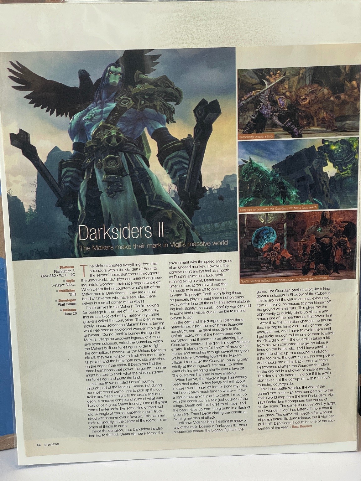 Darksiders II Video Game Preview Magazine Page 2012 Xbox 360 PS3 PC Ephemera