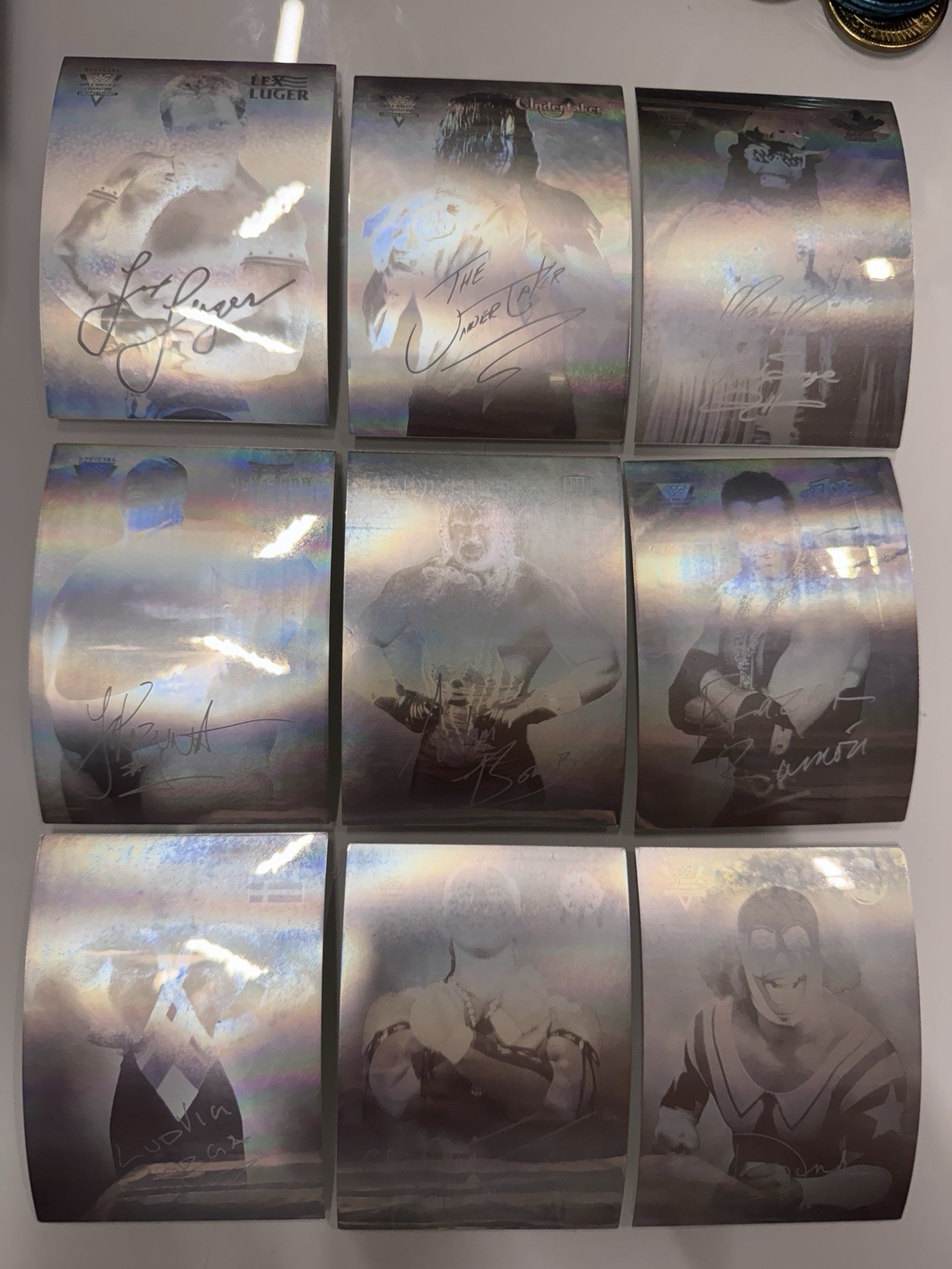 WWF 1994 Vending Machine Hologram Lot Of 9 WWE Vintage Undertaker Macho Man More
