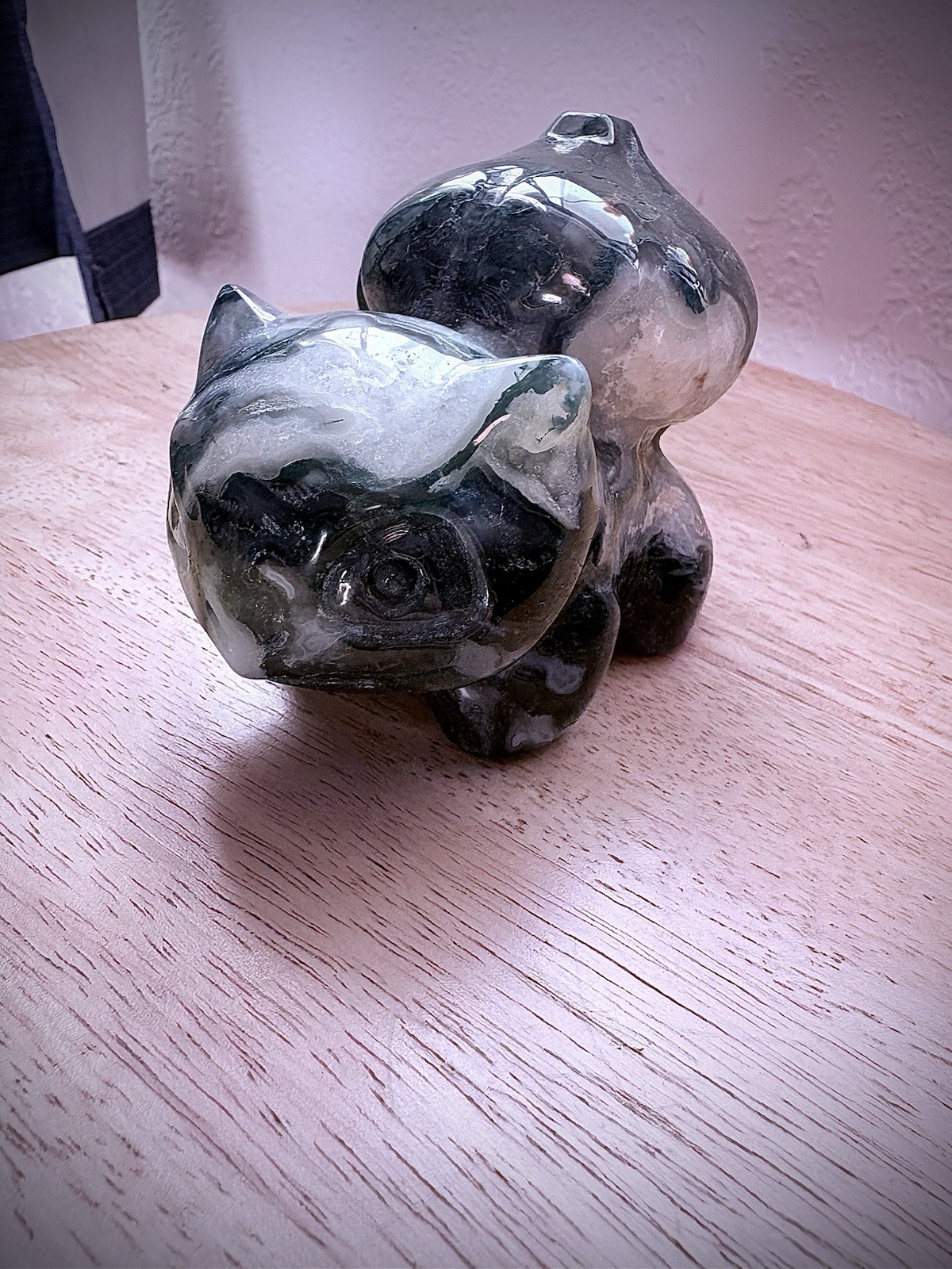 MSG For Deals(: Bulbasaur Moss Agate Pokemon Crystal Carving