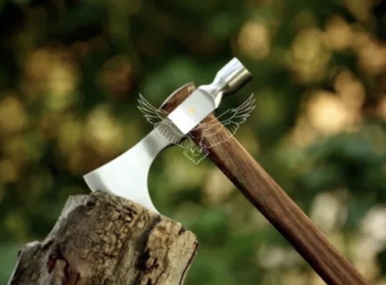 Custom Made High Carbon Steel TOMAHAWK HATCHET AXE  INTEGRAL BALL HAMMER