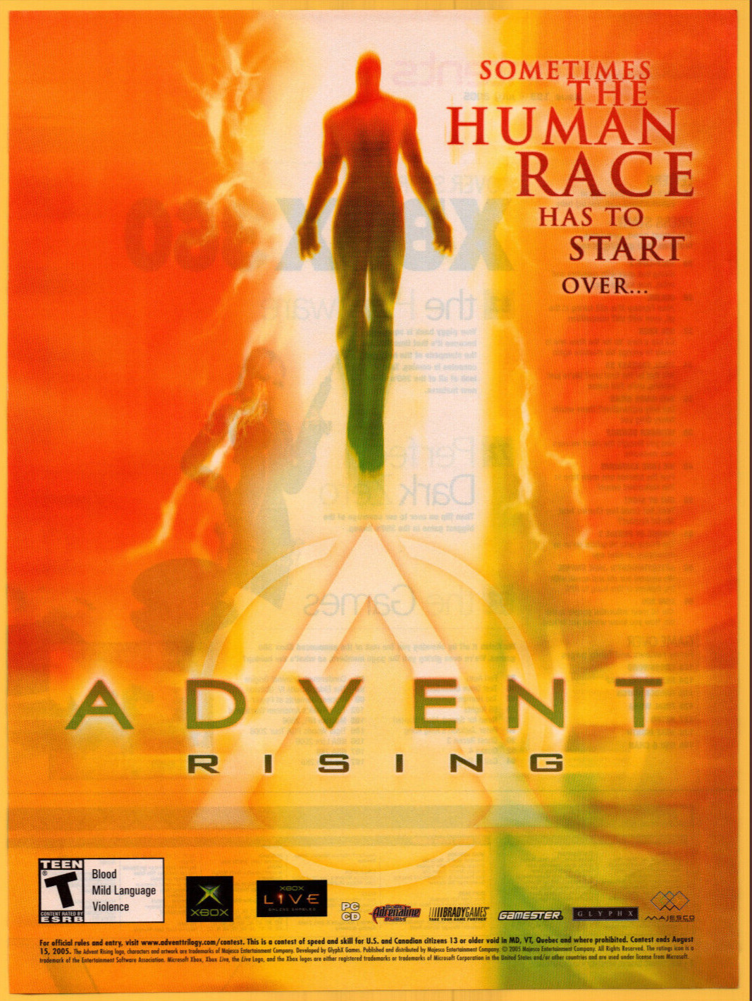 Advent Rising XBOX Majesco - Game Print Ad / Poster Promo Art 2005