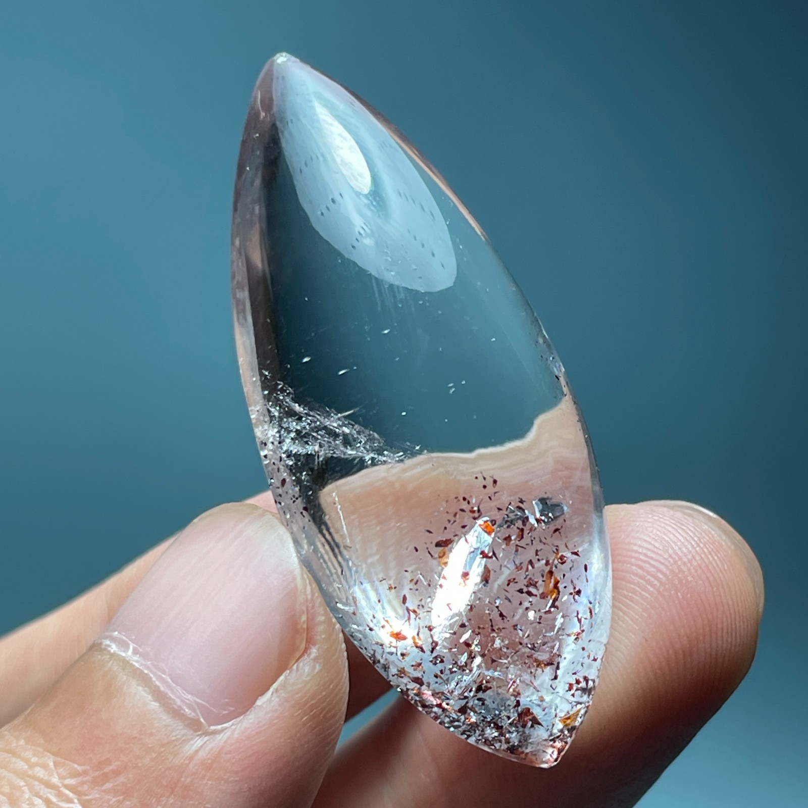 95Ct 100% purify Heal natural strawberry sun mica crystal pendant Reiki Specimen