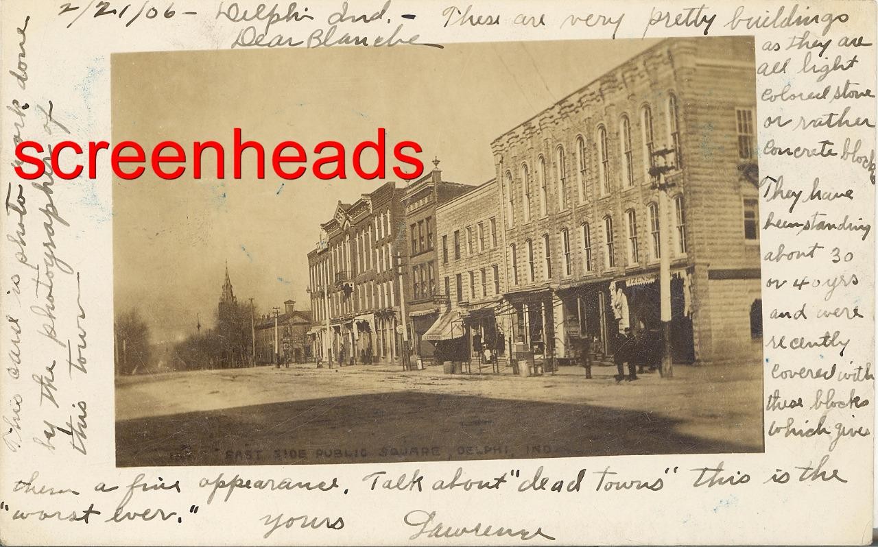 1906 RPPC PHOTO DELPHI INDIANA \