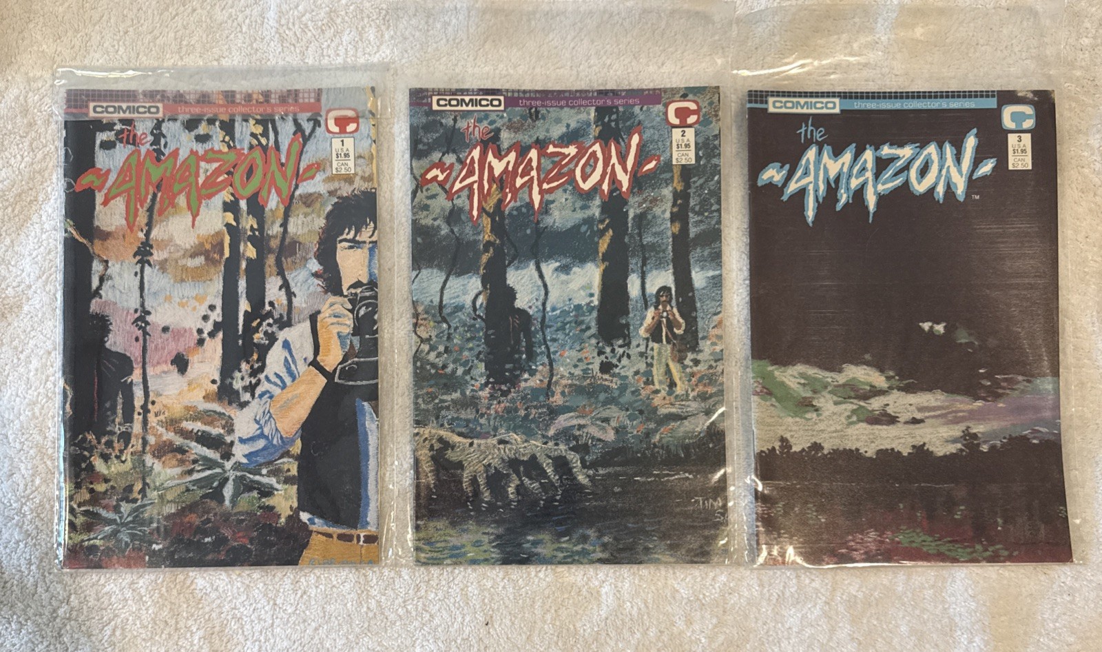 THE AMAZON #1-#3 SET (VF/NM) HIGH GRADE COPPER AGE COMICO COMICS