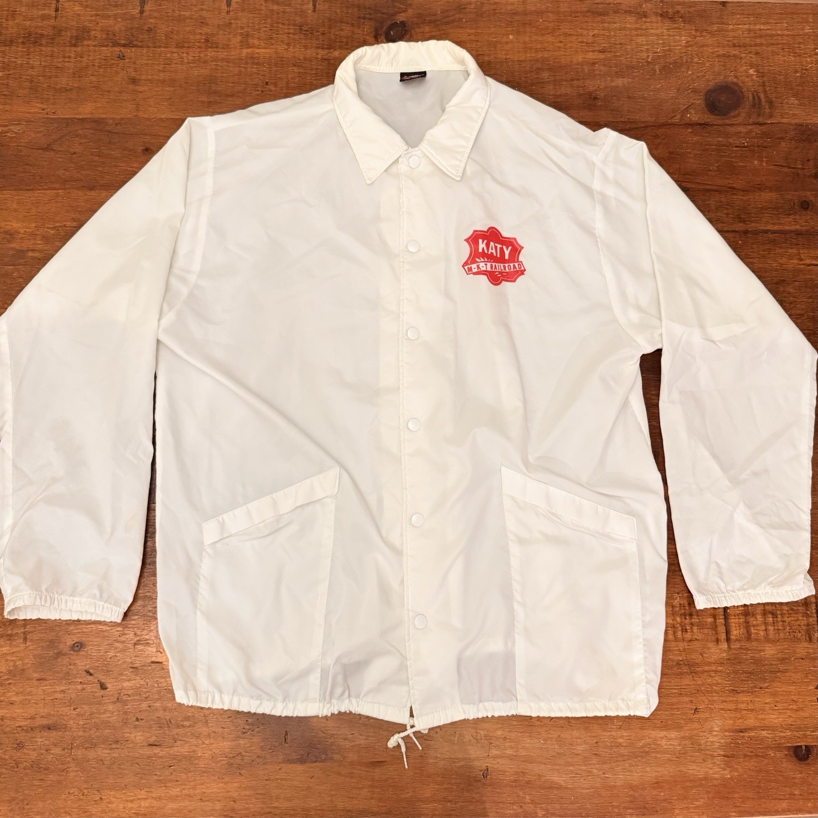 Vintage MKT Katy Railroad Logo Windbreaker Jacket Size XL Aristo Jac