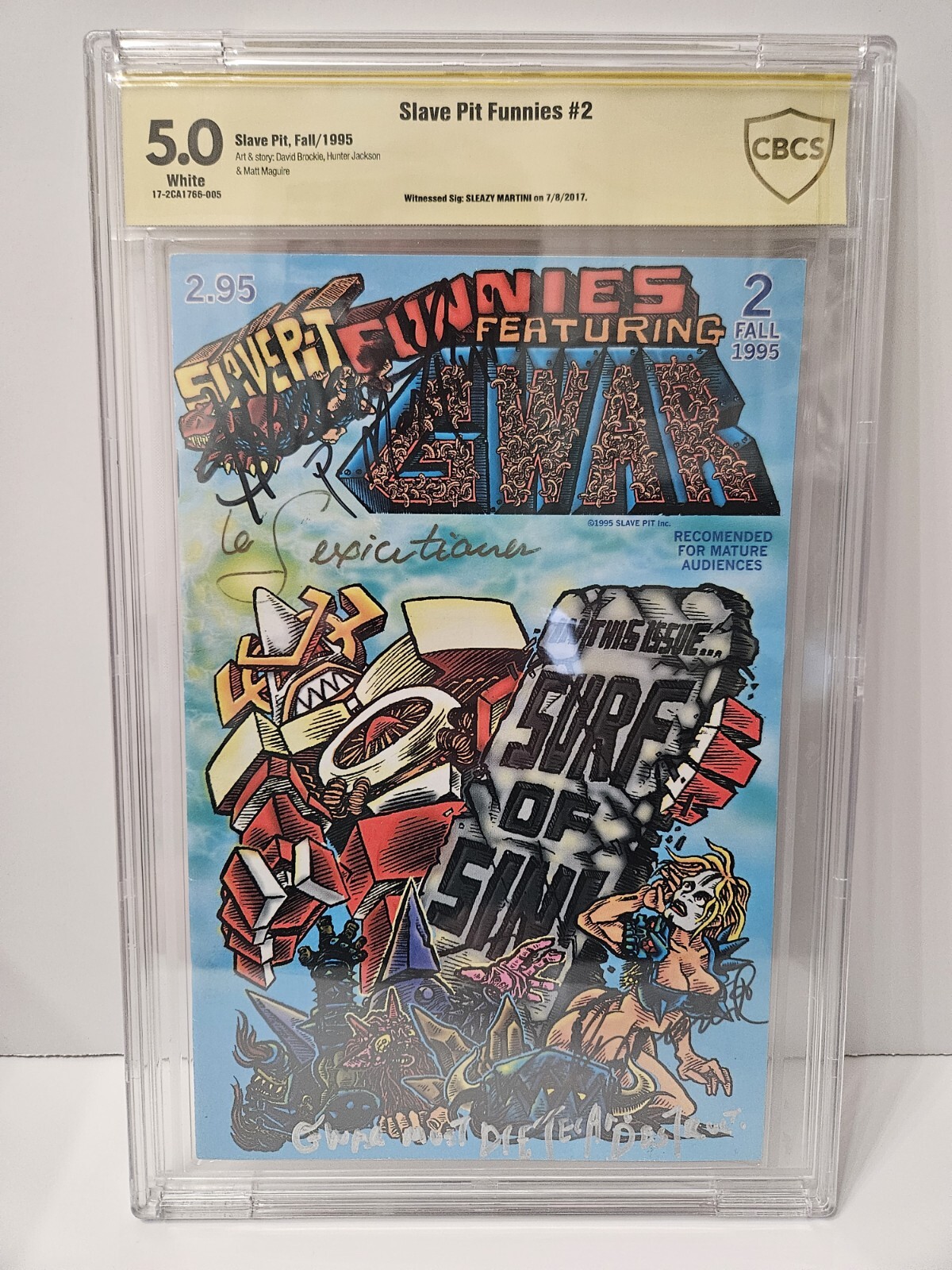 CBCS Slave Pit Funnies #2 Feat Gwar Signed x4 Sleazy Martini Technodestructo Sly